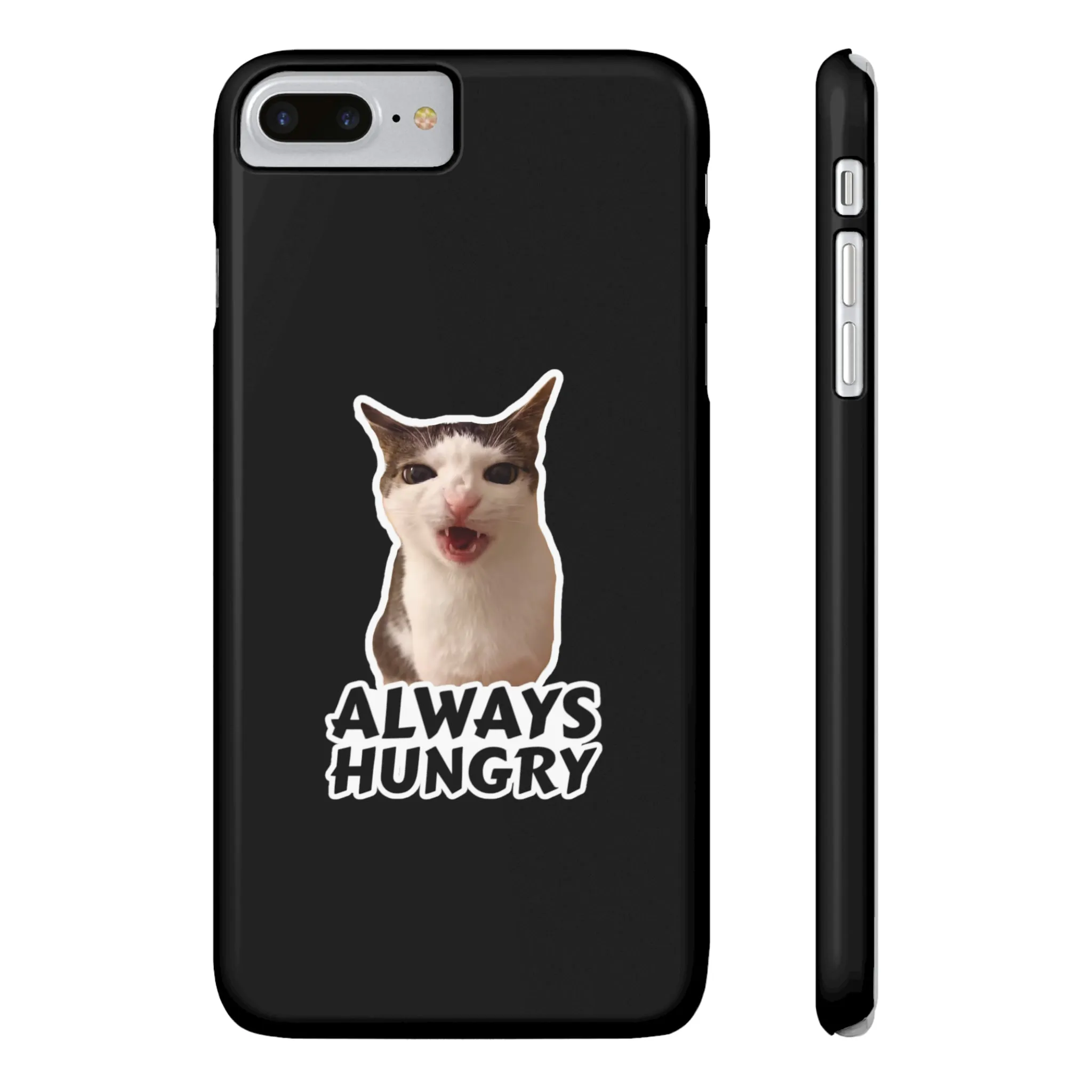 Eating Cat Meme Slim Phone Cases