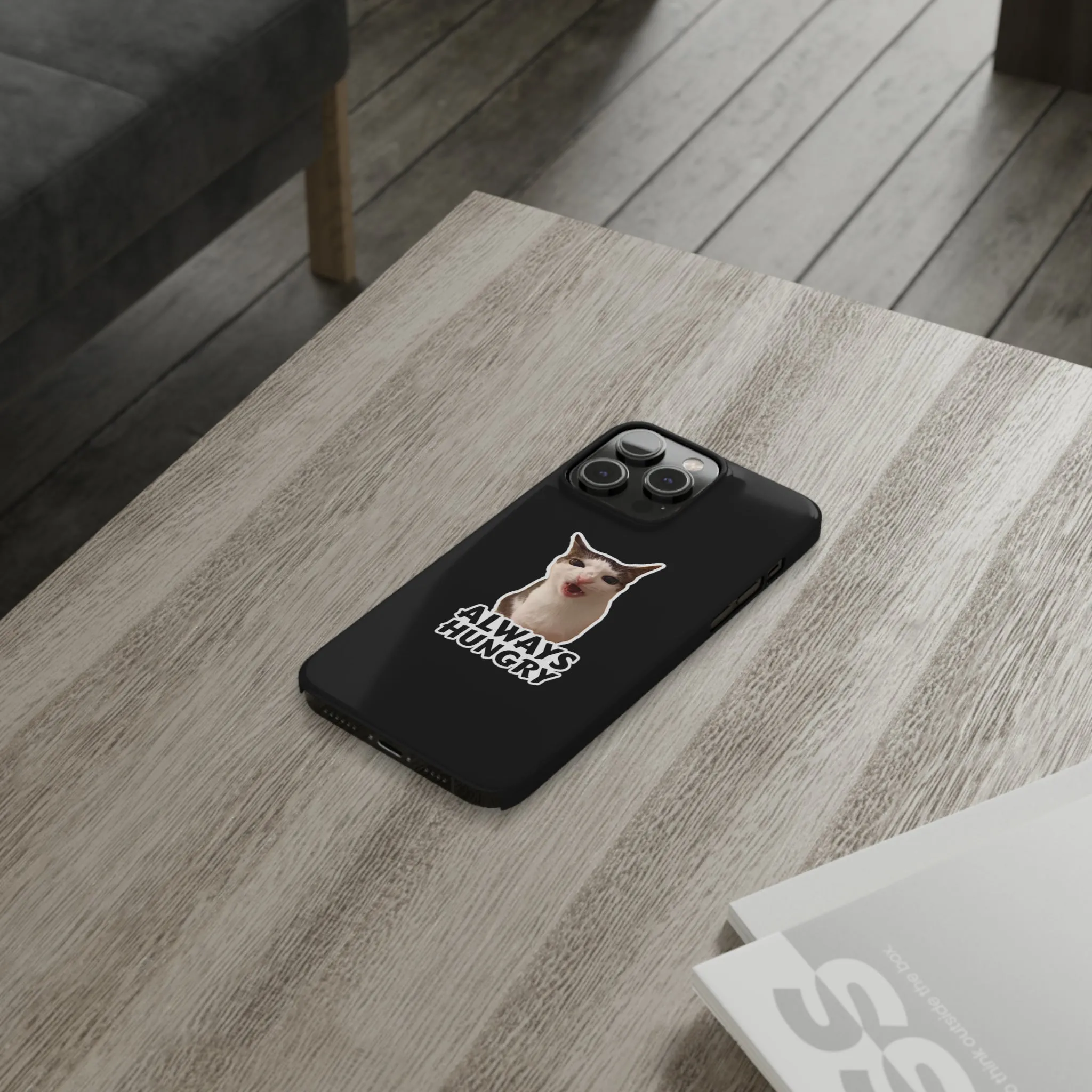 Eating Cat Meme Slim Phone Cases