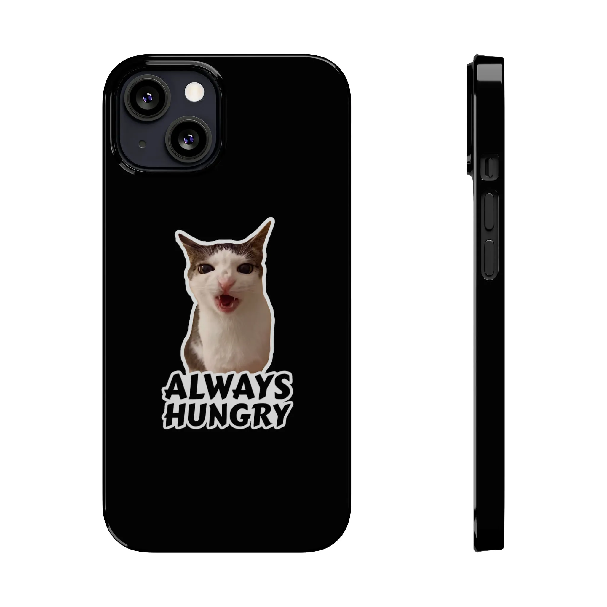 Eating Cat Meme Slim Phone Cases