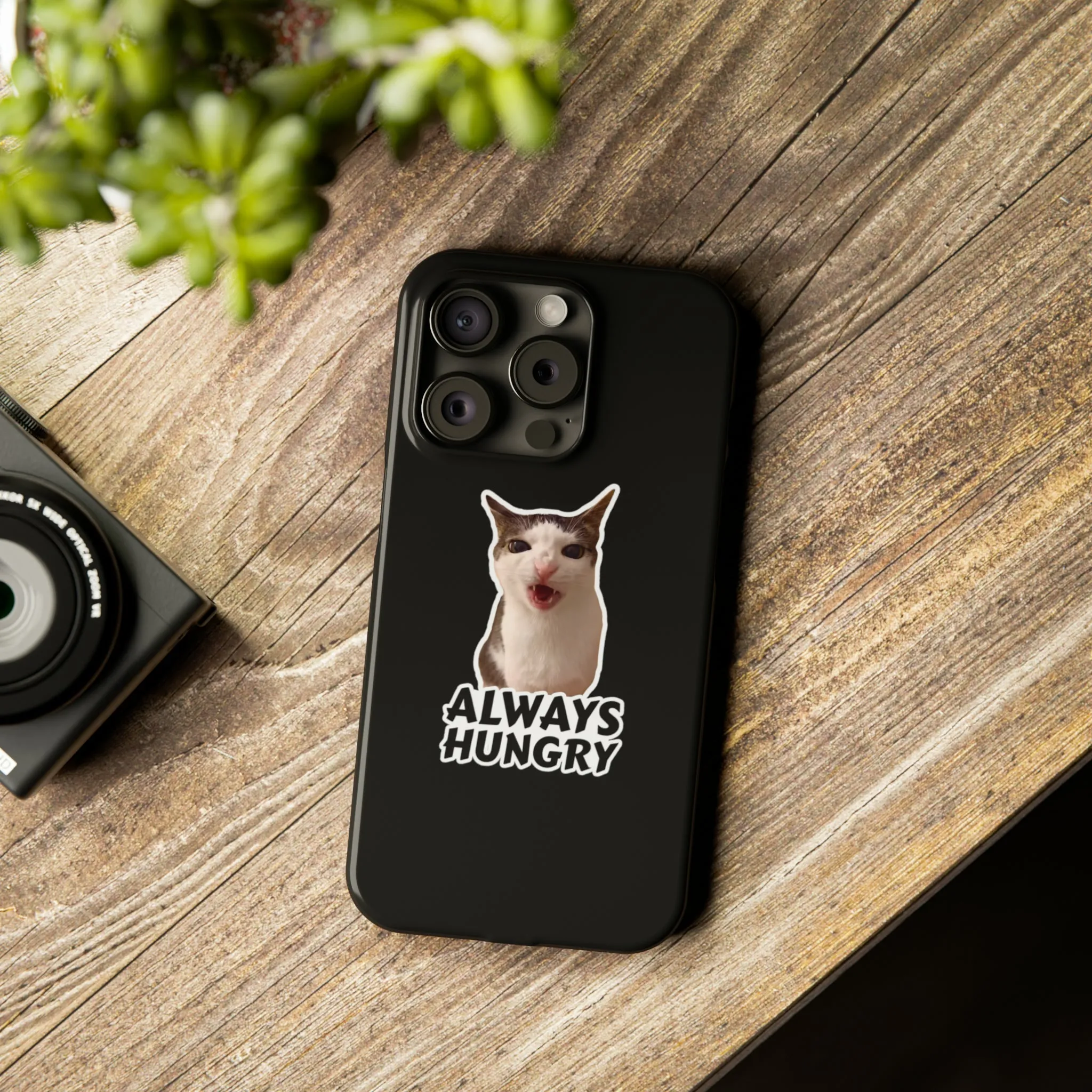 Eating Cat Meme Slim Phone Cases