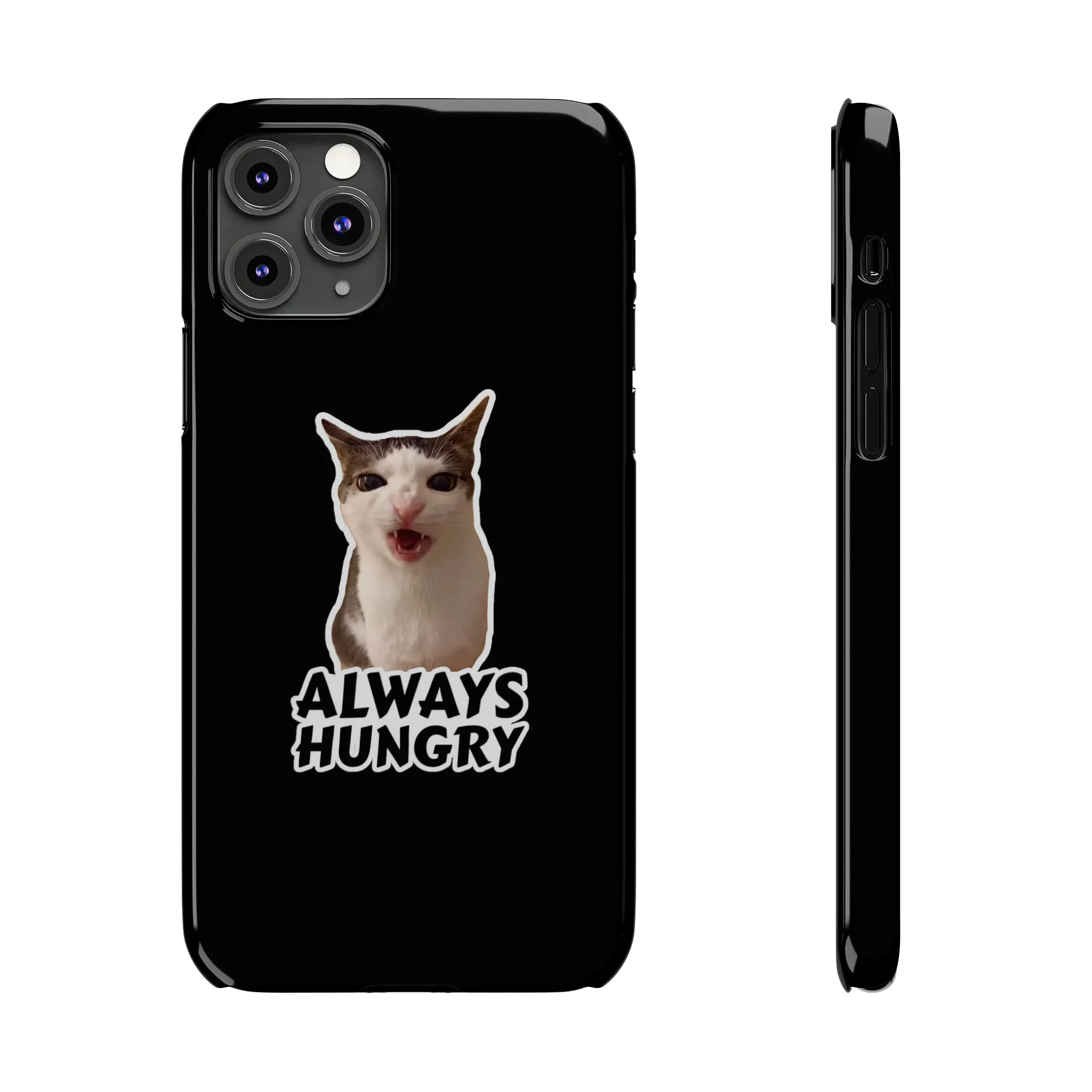 Eating Cat Meme Slim Phone Cases