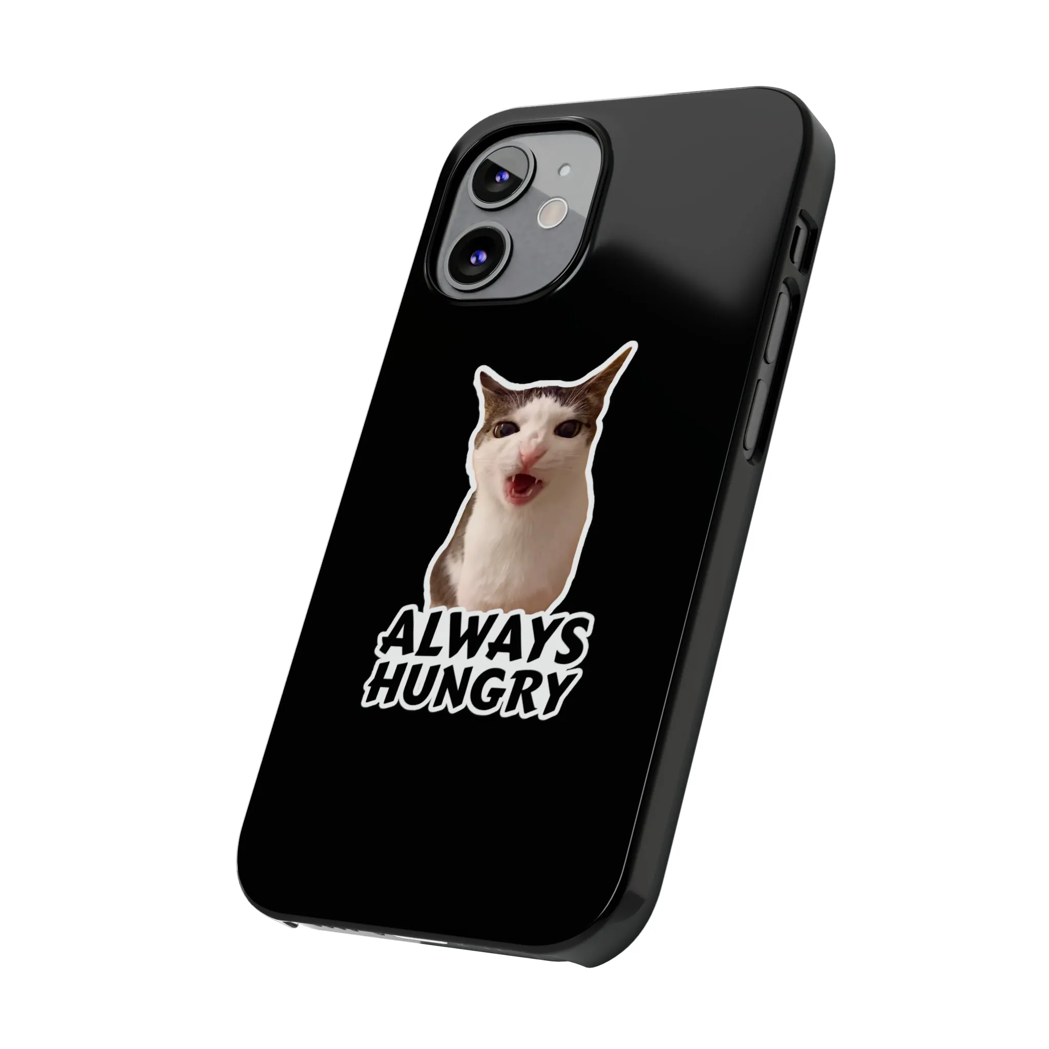 Eating Cat Meme Slim Phone Cases