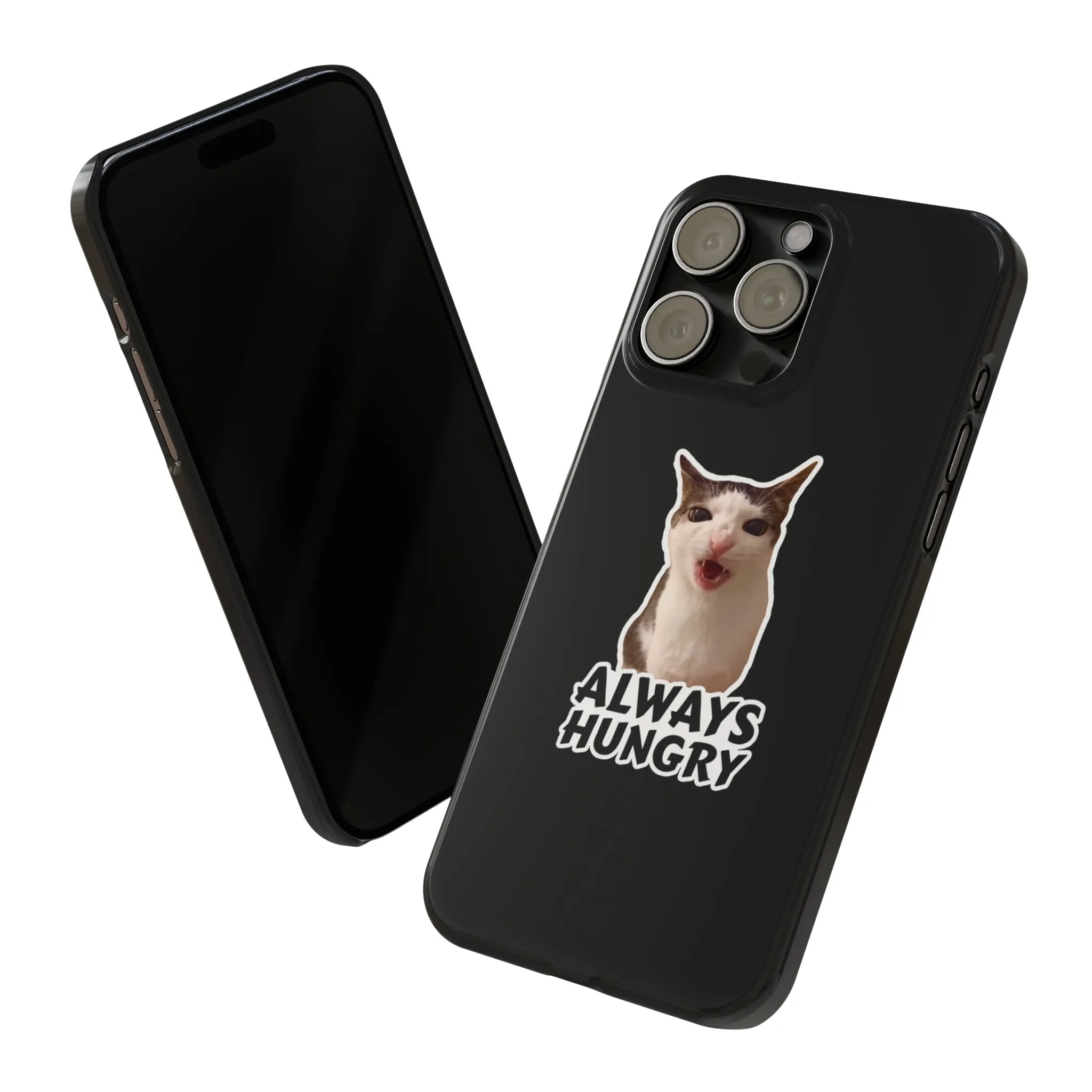 Eating Cat Meme Slim Phone Cases