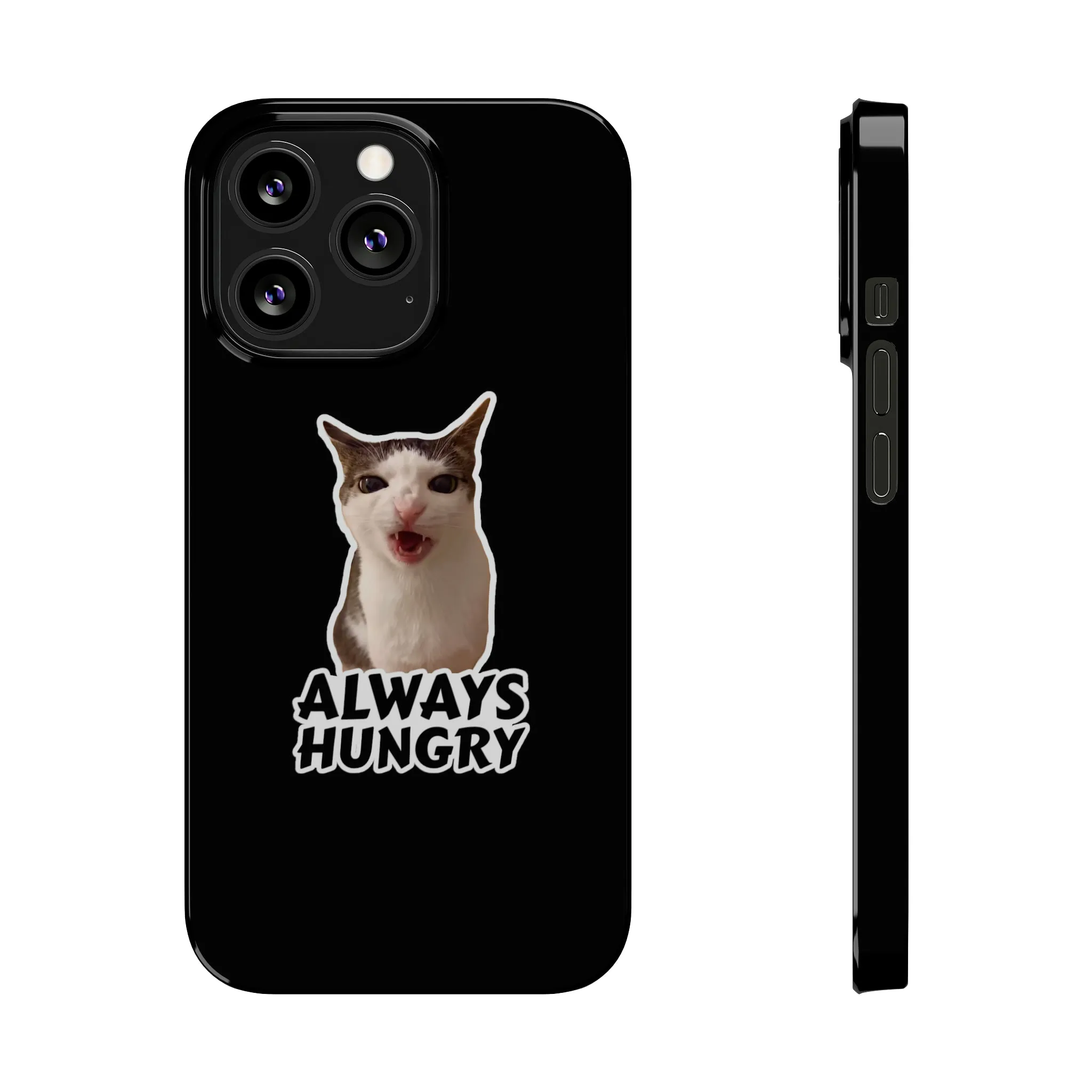 Eating Cat Meme Slim Phone Cases