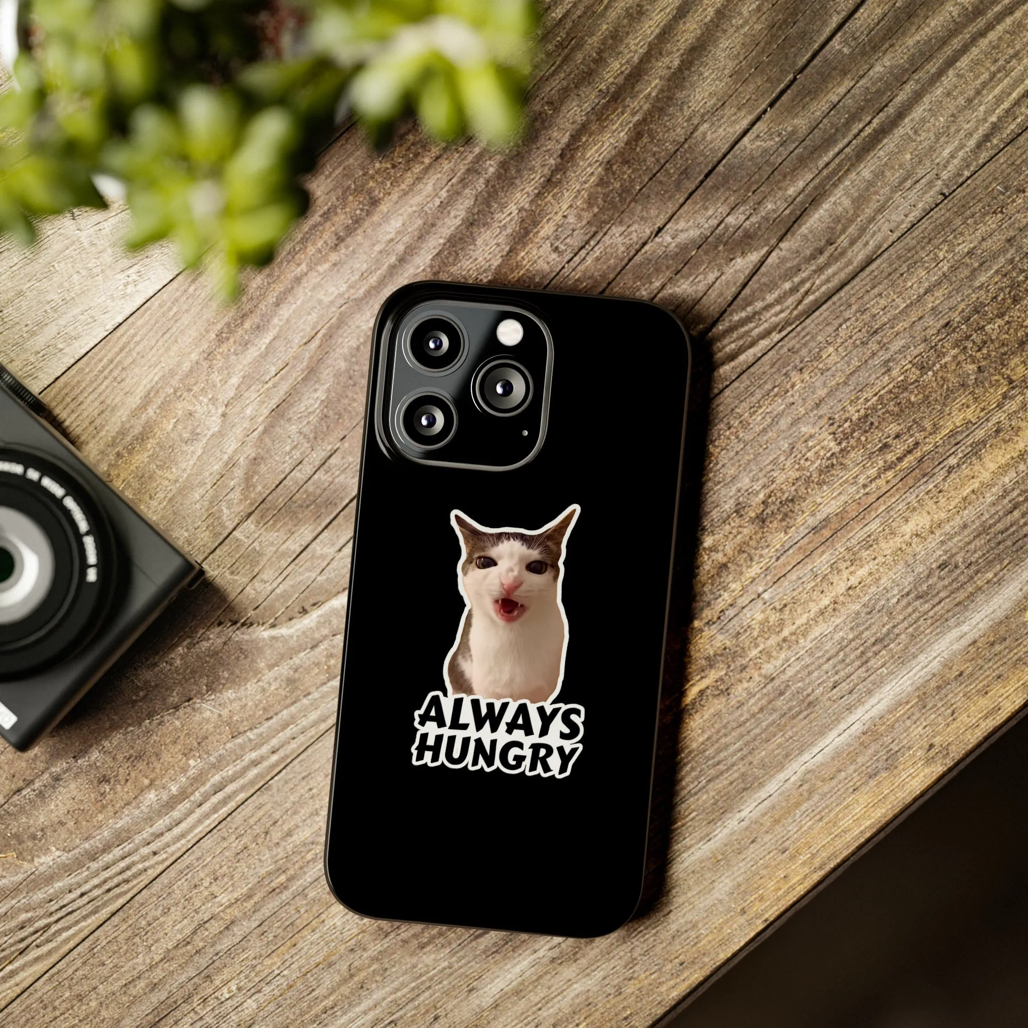 Eating Cat Meme Slim Phone Cases