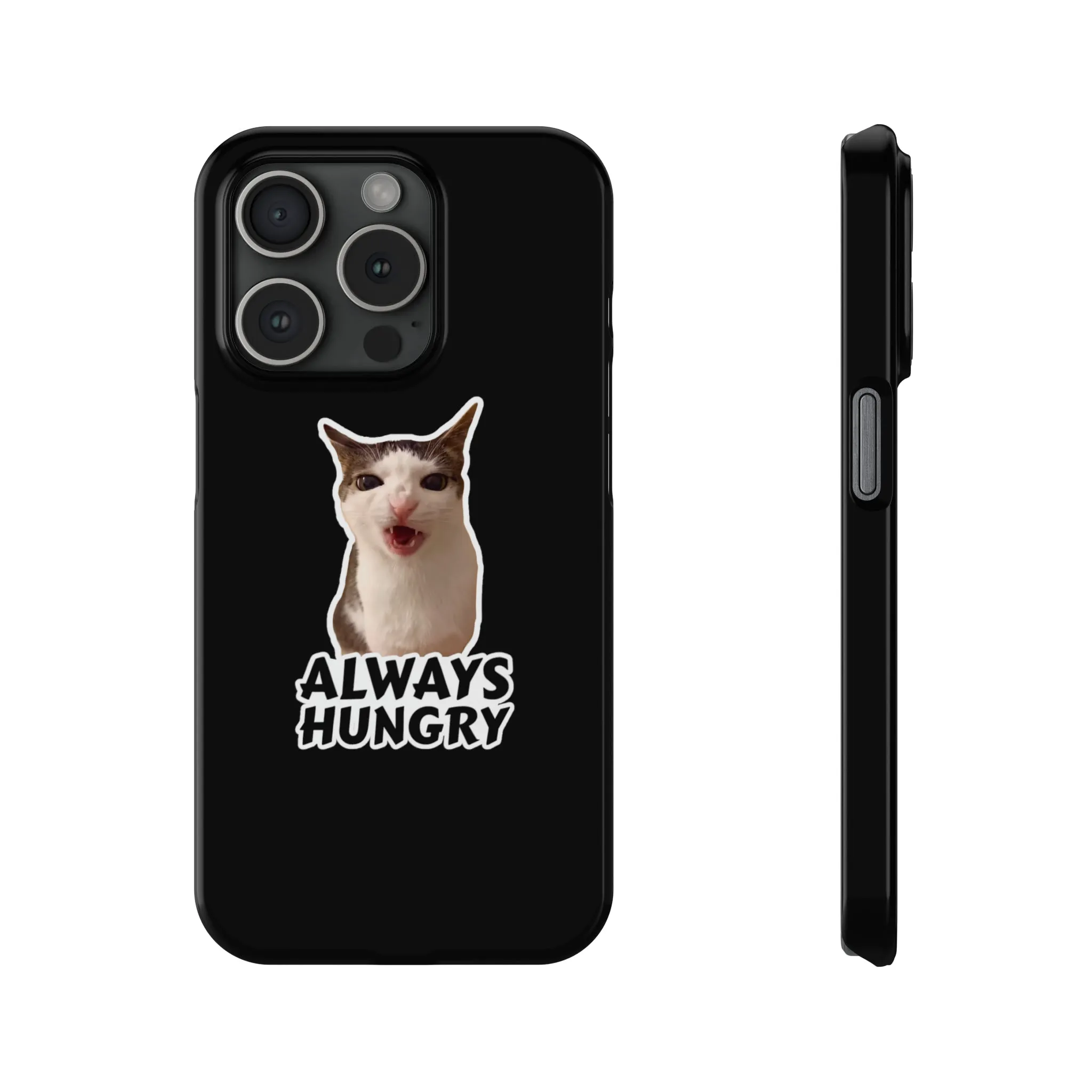 Eating Cat Meme Slim Phone Cases