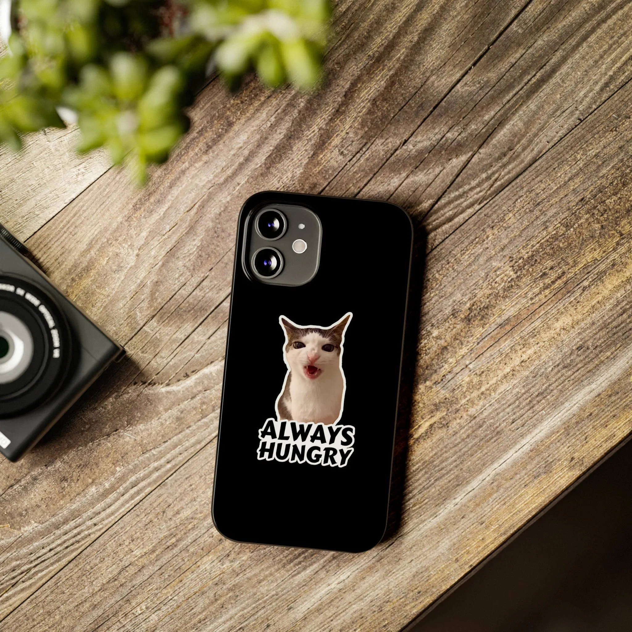 Eating Cat Meme Slim Phone Cases