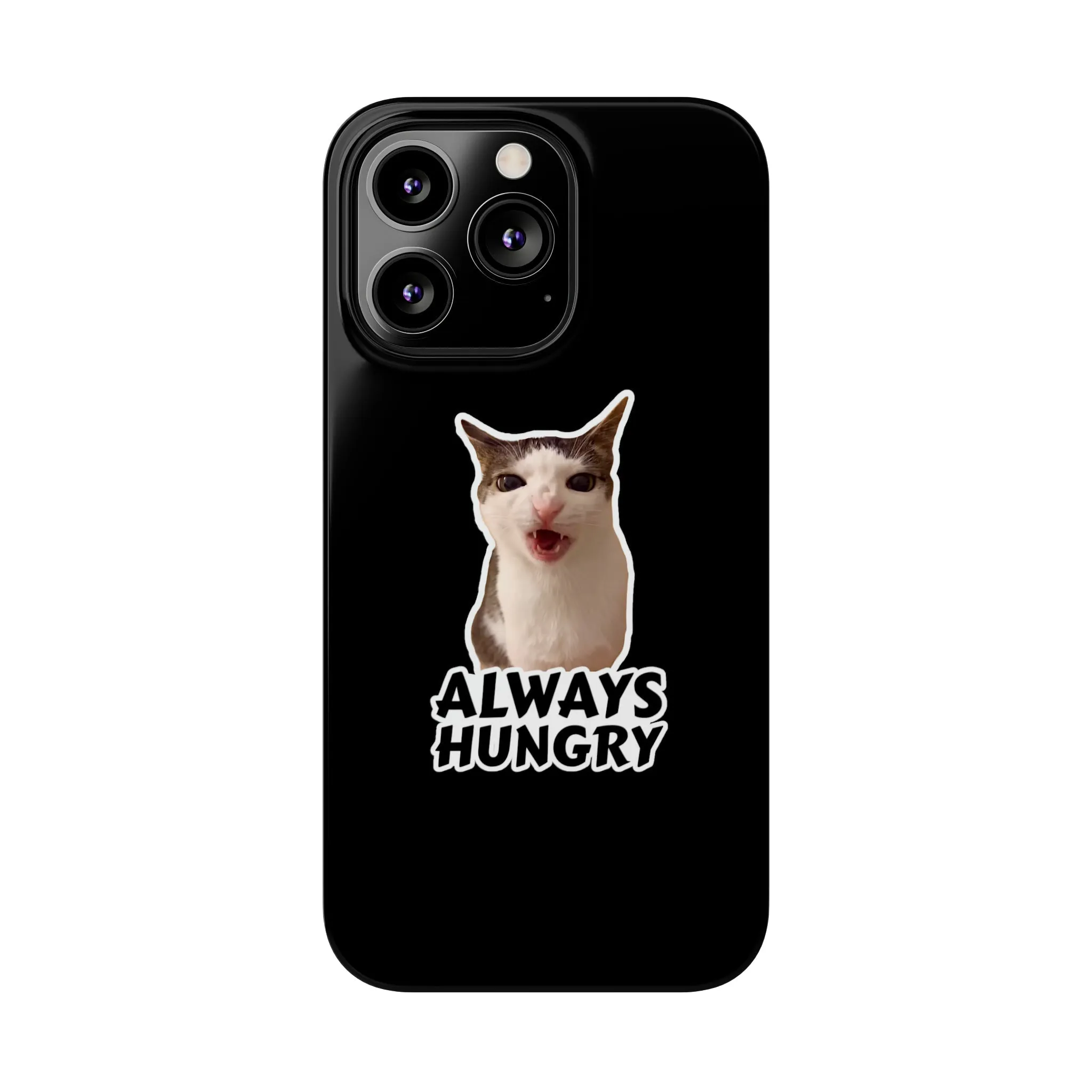 Eating Cat Meme Slim Phone Cases