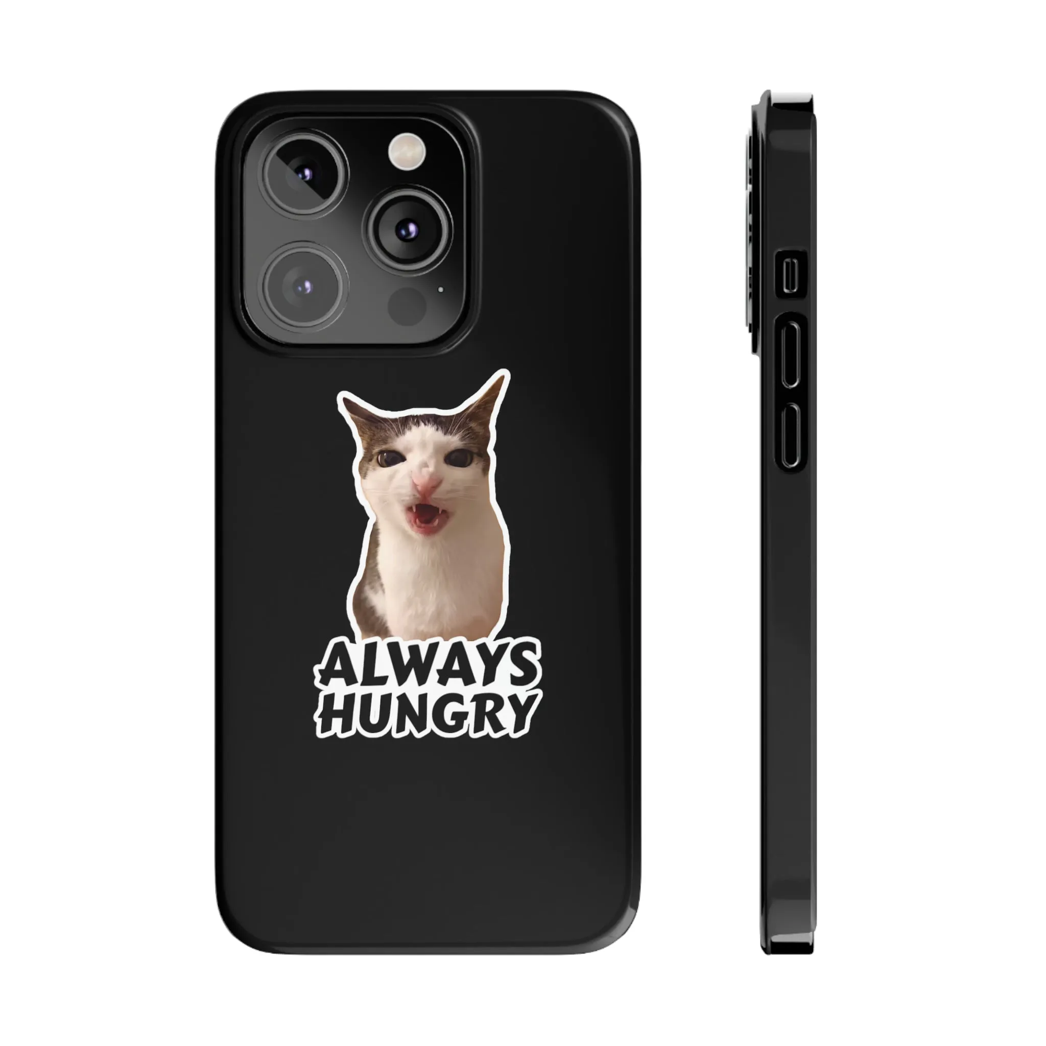 Eating Cat Meme Slim Phone Cases