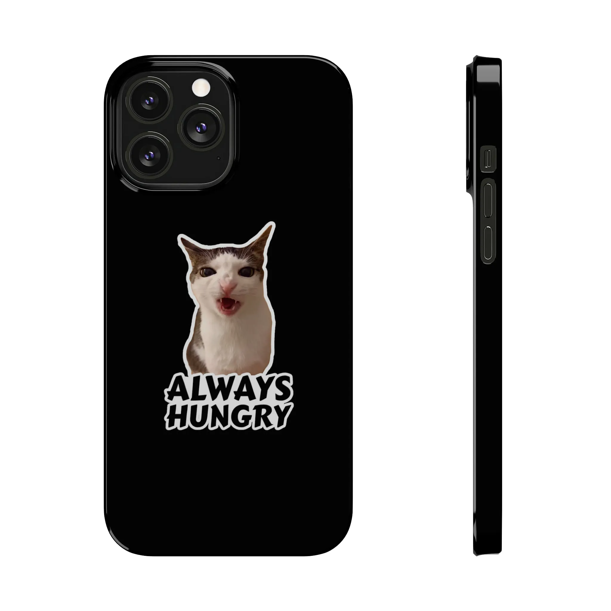 Eating Cat Meme Slim Phone Cases