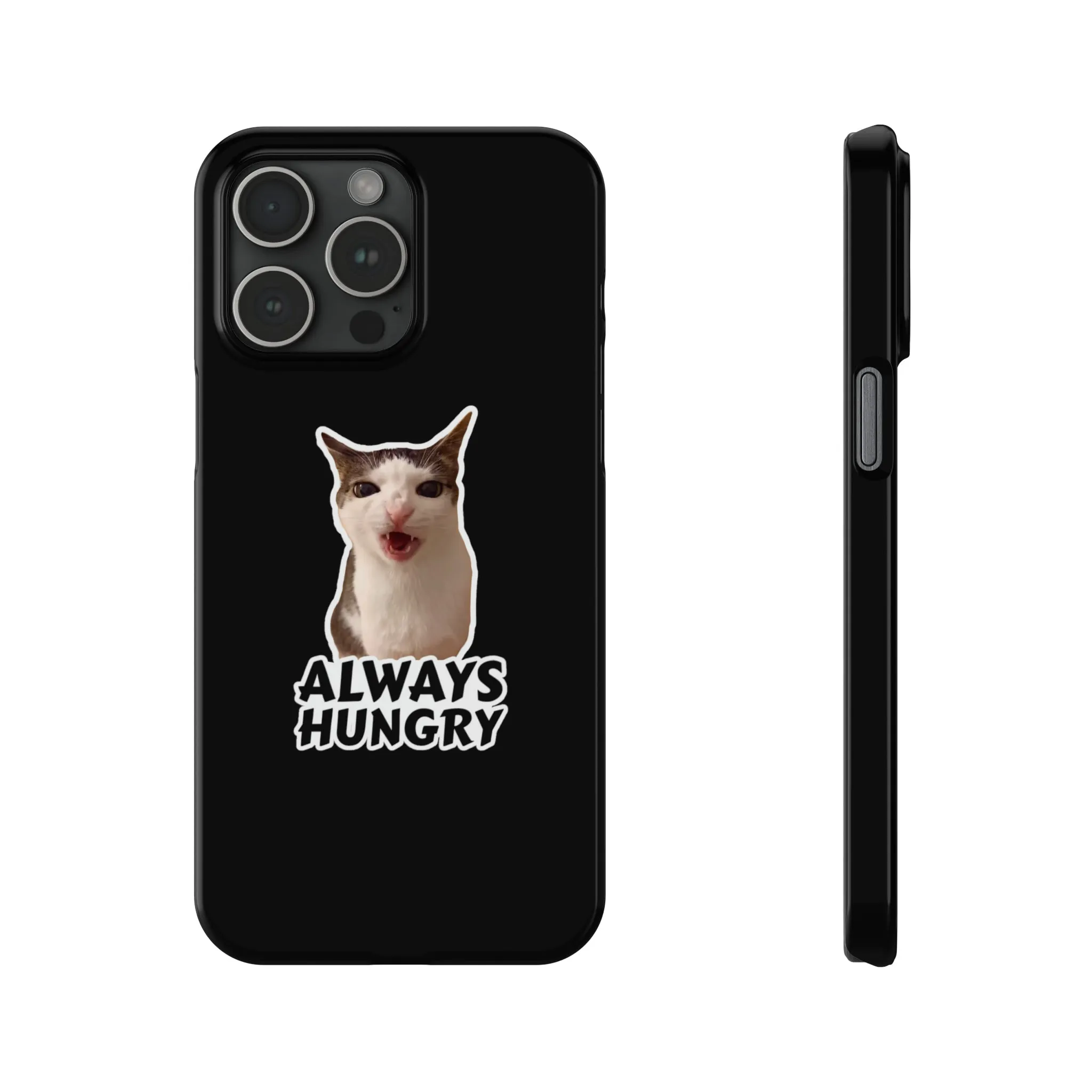 Eating Cat Meme Slim Phone Cases