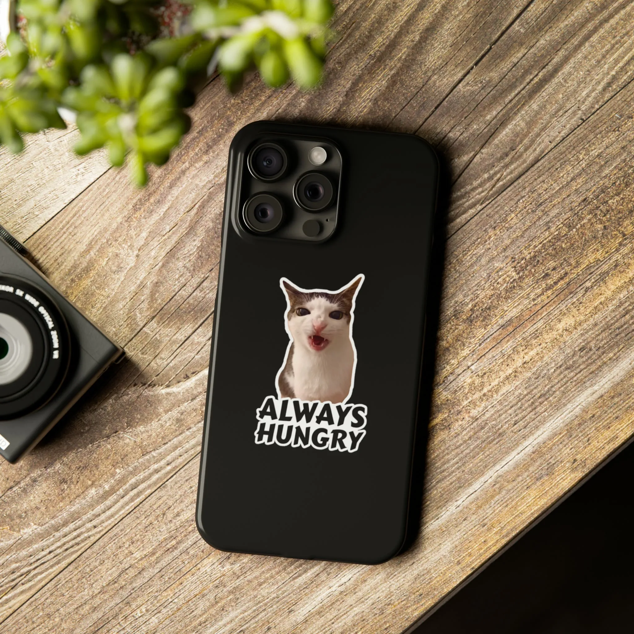 Eating Cat Meme Slim Phone Cases