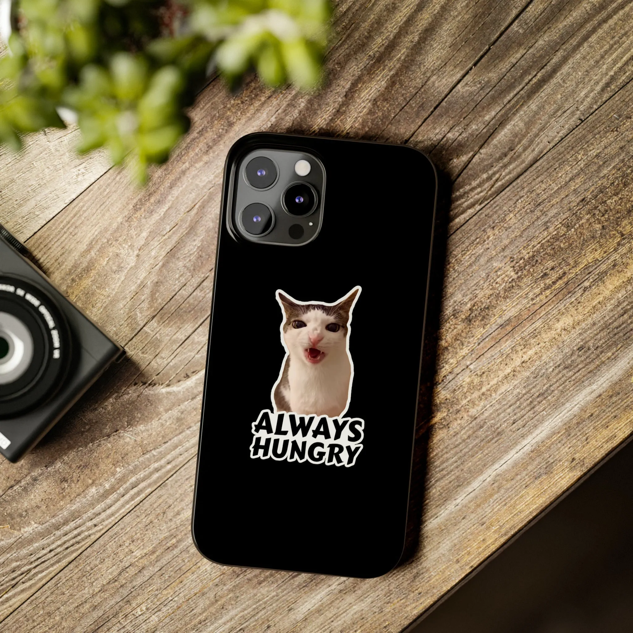 Eating Cat Meme Slim Phone Cases