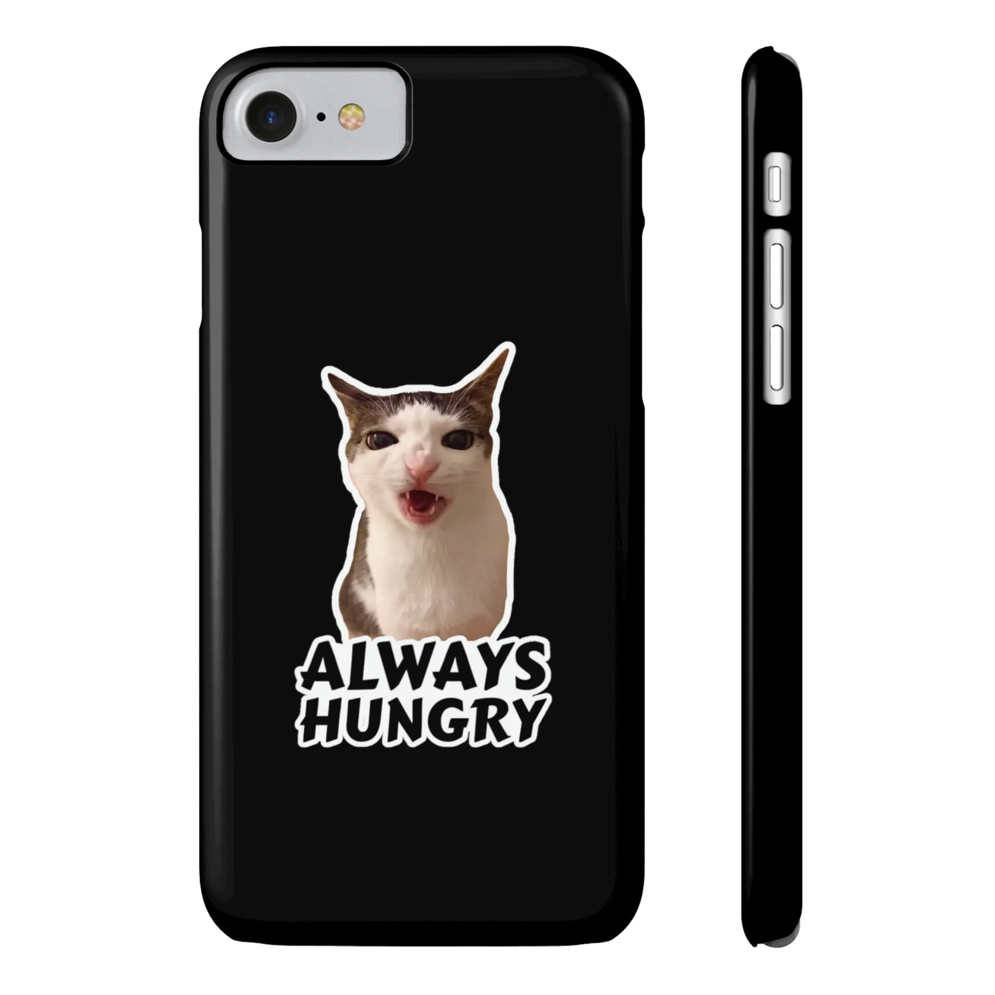 Eating Cat Meme Slim Phone Cases