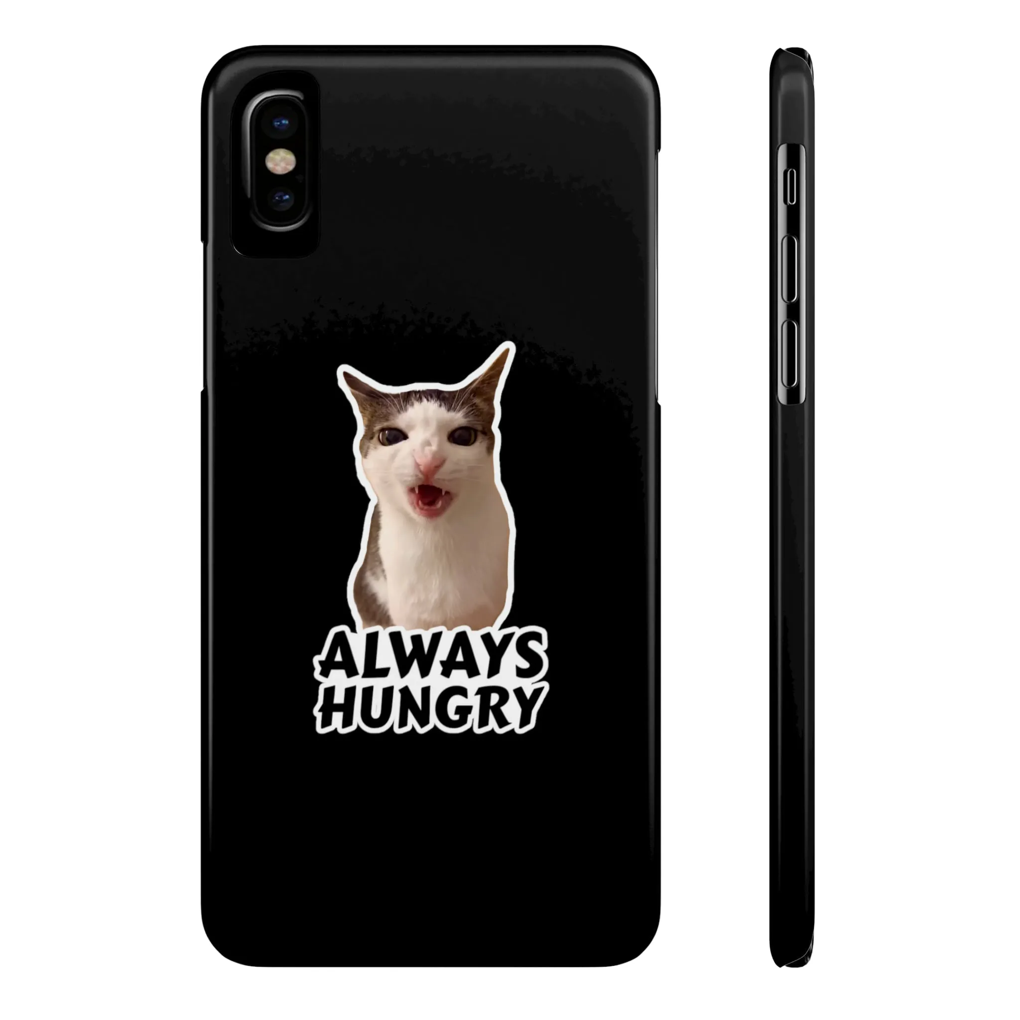 Eating Cat Meme Slim Phone Cases