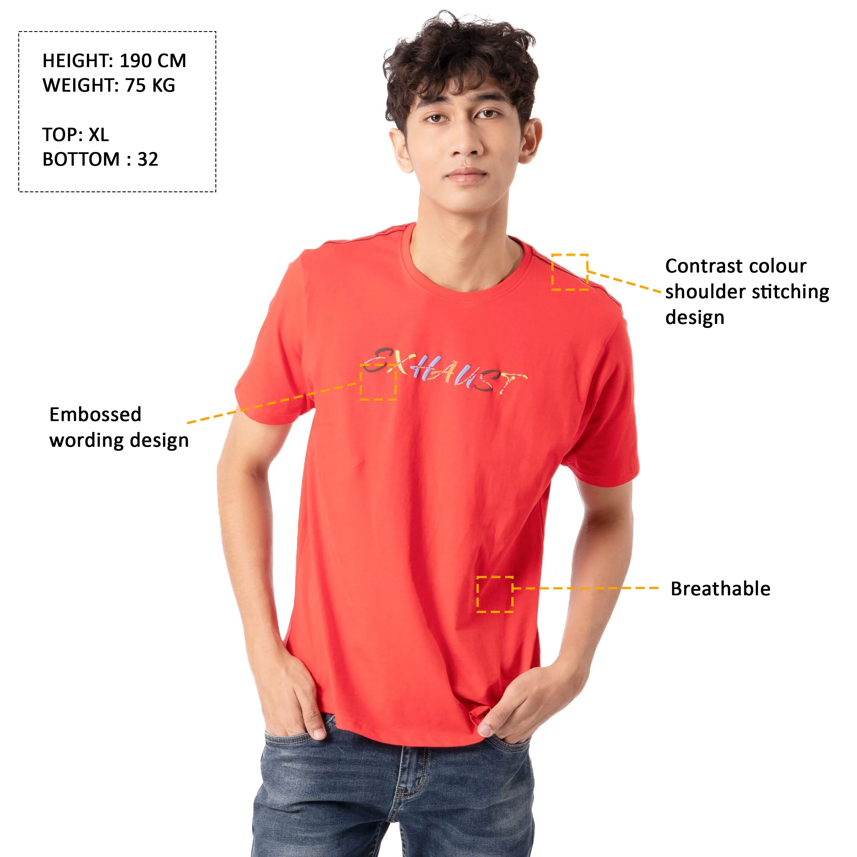 EXHAUST ROUND NECK T SHIRT [FREE CUT] 1619