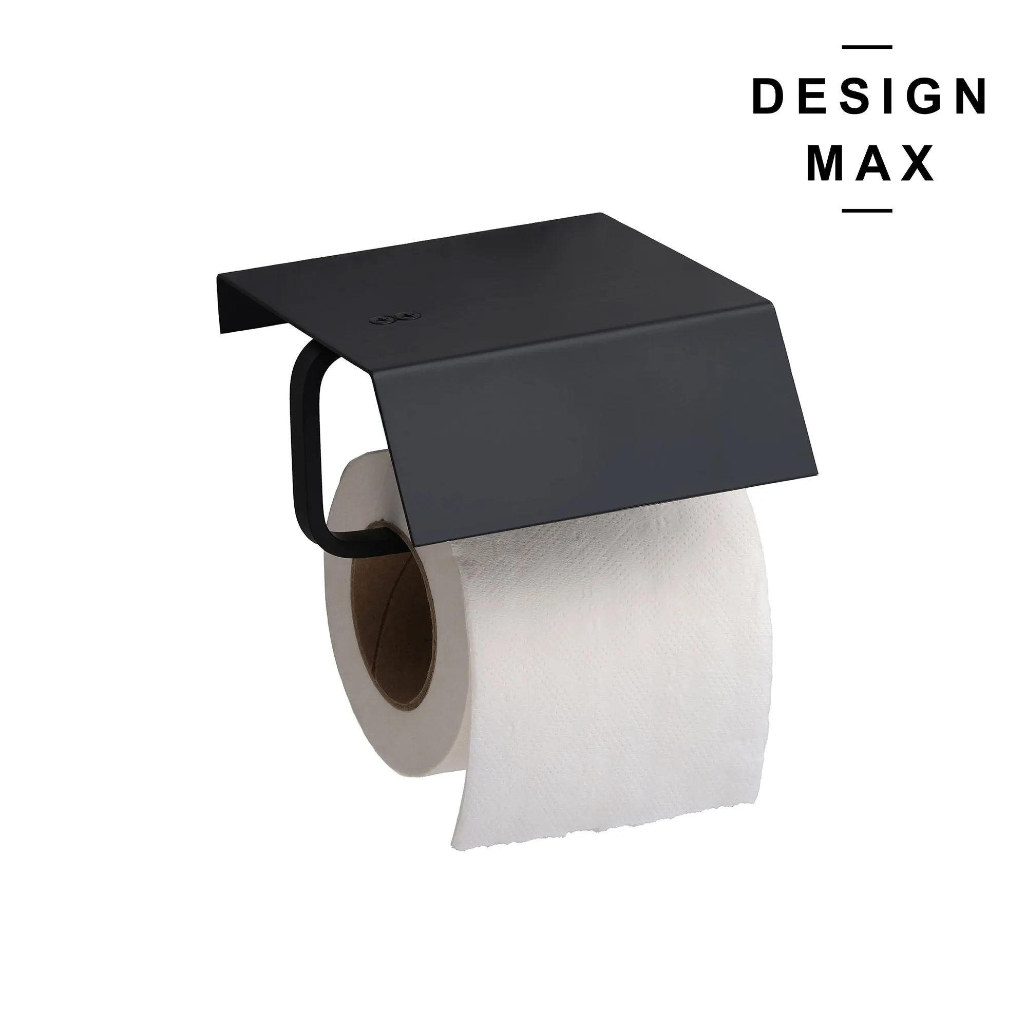 Geometric Matte Black Toilet Paper Holder