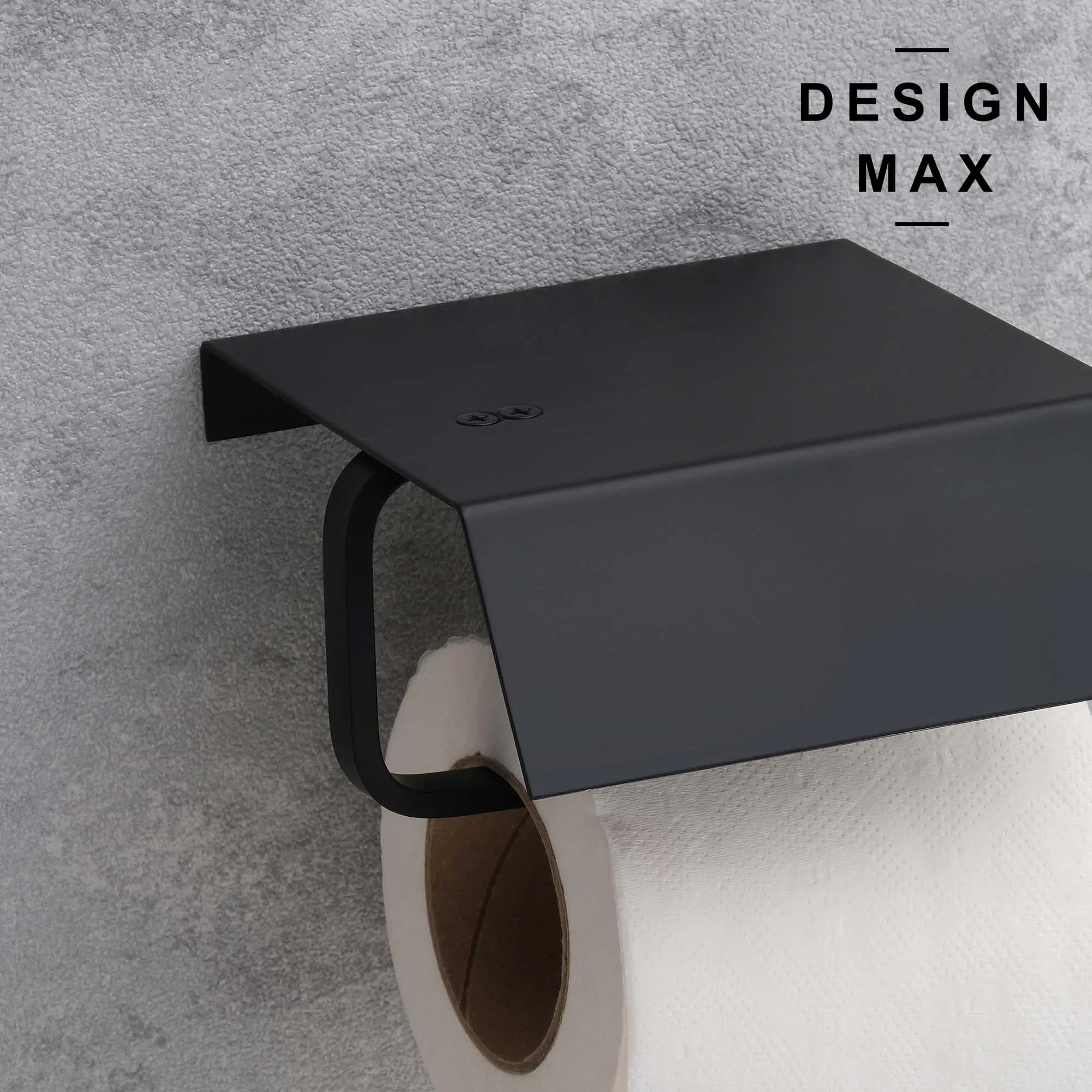 Geometric Matte Black Toilet Paper Holder