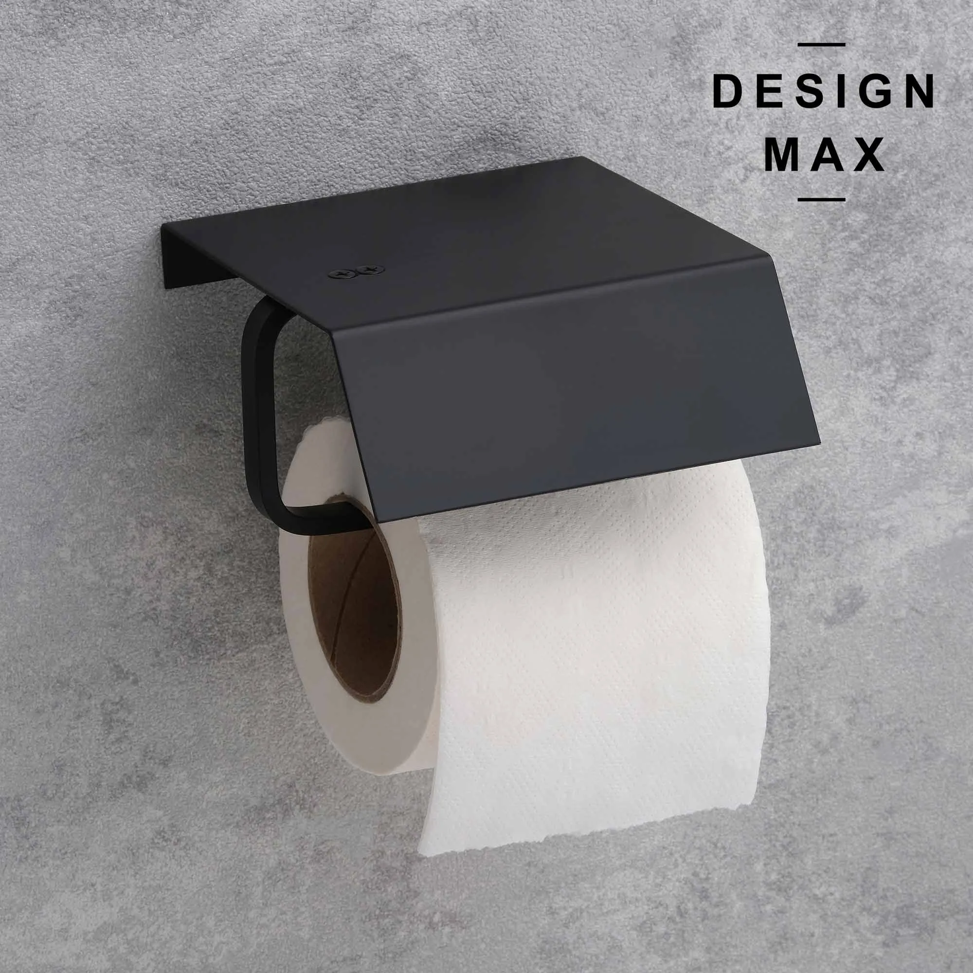 Geometric Matte Black Toilet Paper Holder