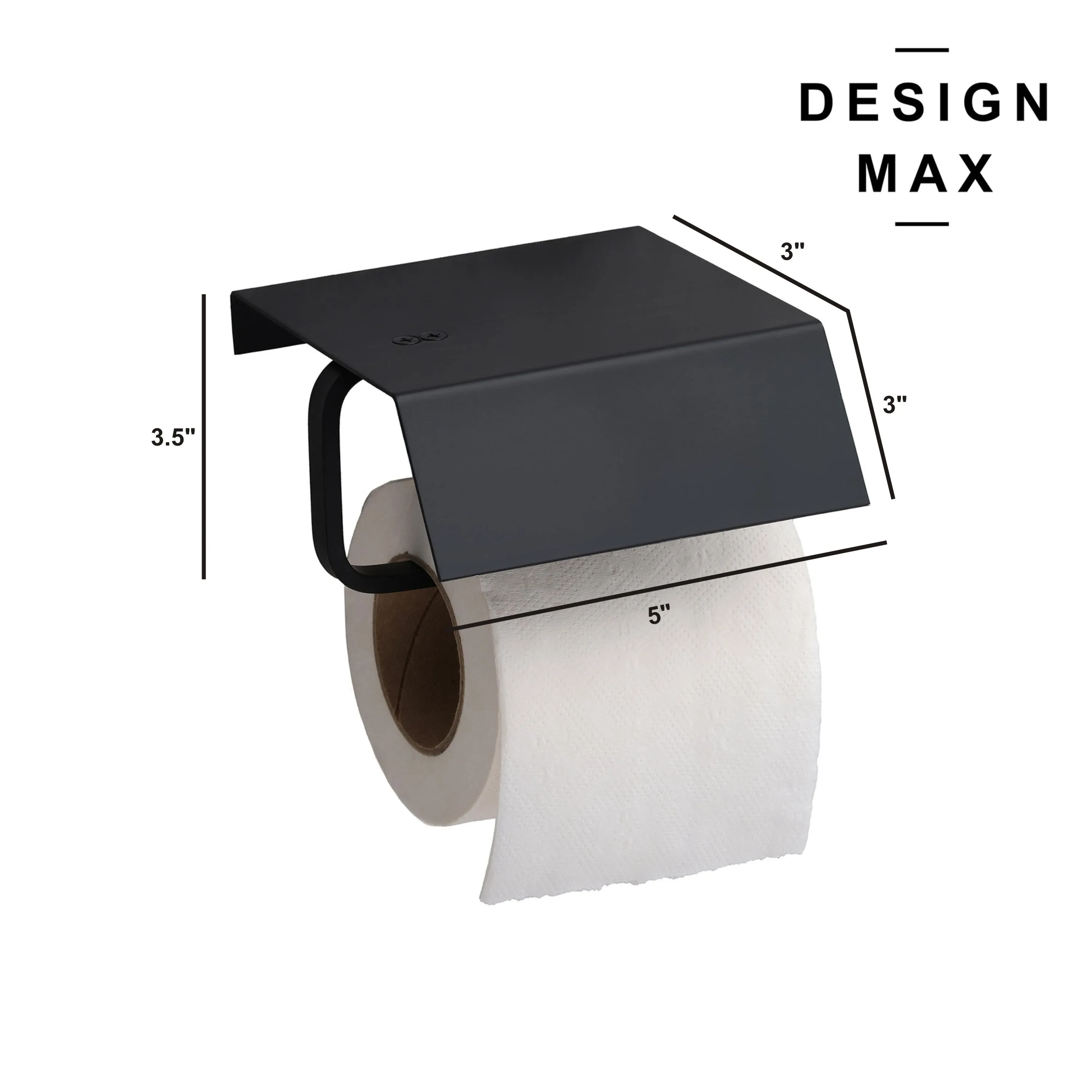 Geometric Matte Black Toilet Paper Holder