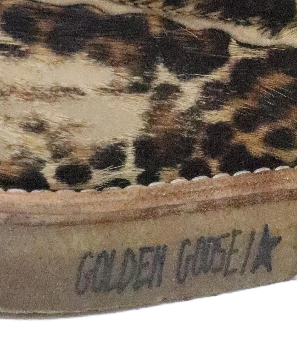 Golden Goose Leopard Print Fur Loafers sz 10