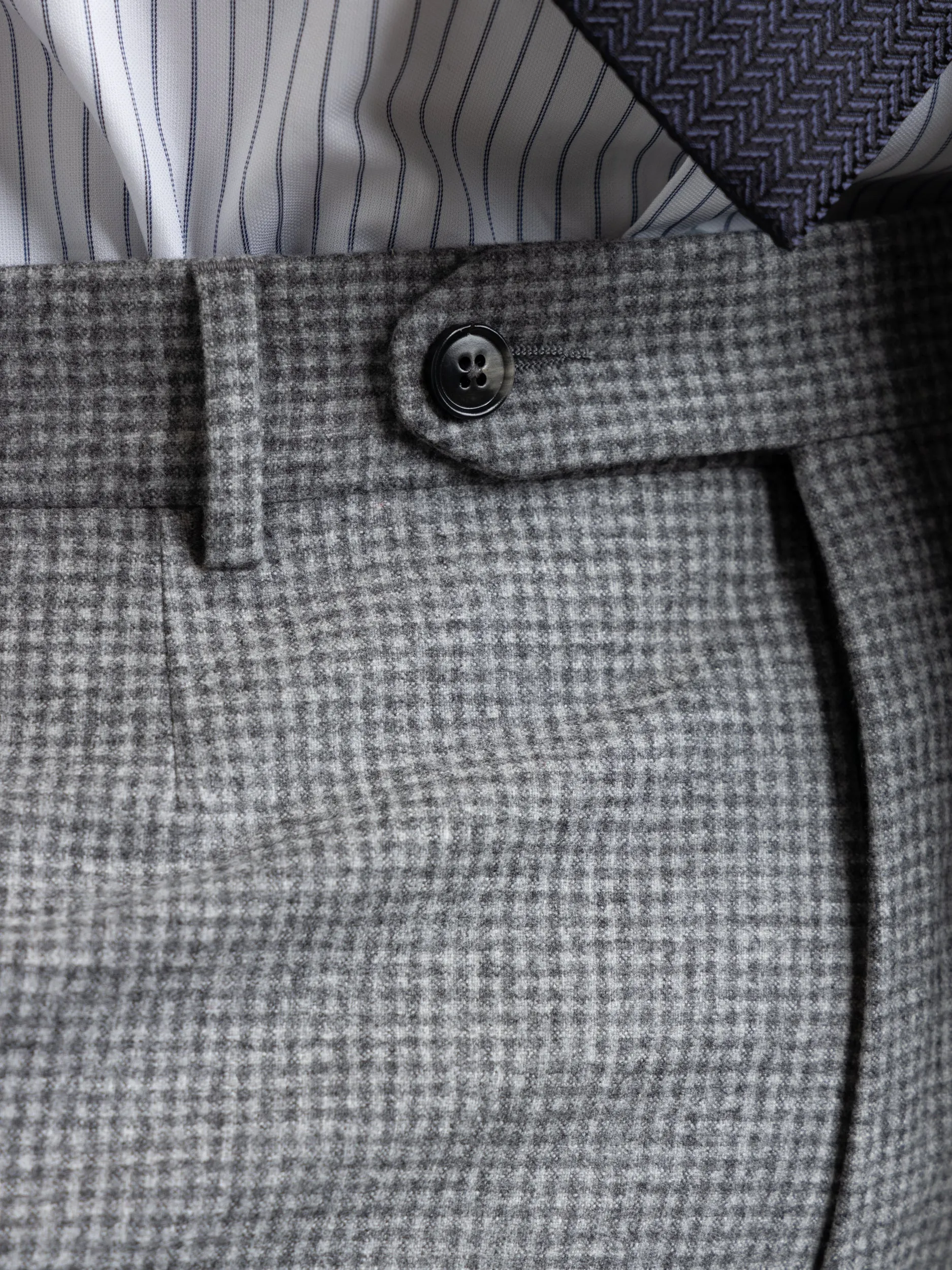 Grey Check Wool-Silk-Cashmere Suit