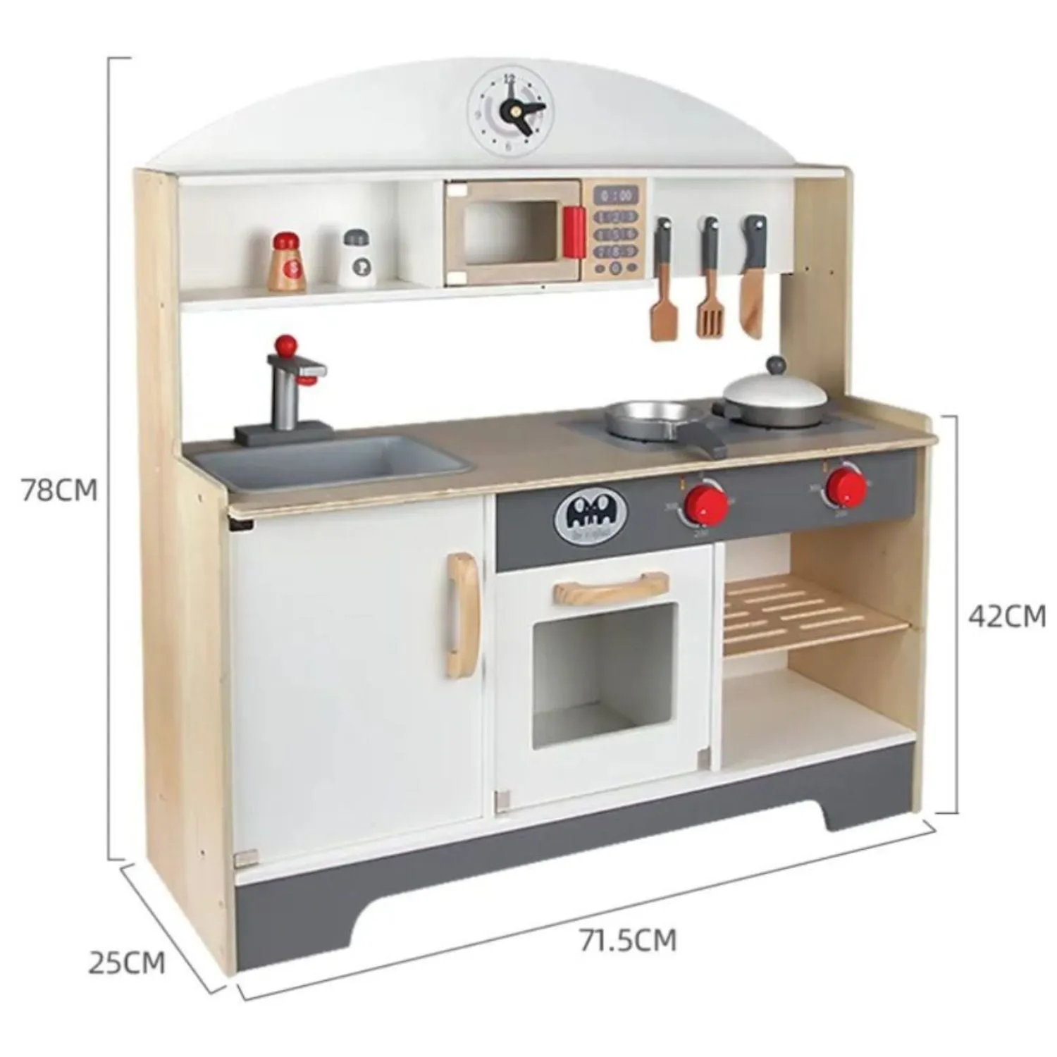 High-Quality Non-Toxic Wooden Kitchen Playset (Minimalist) EKKIO