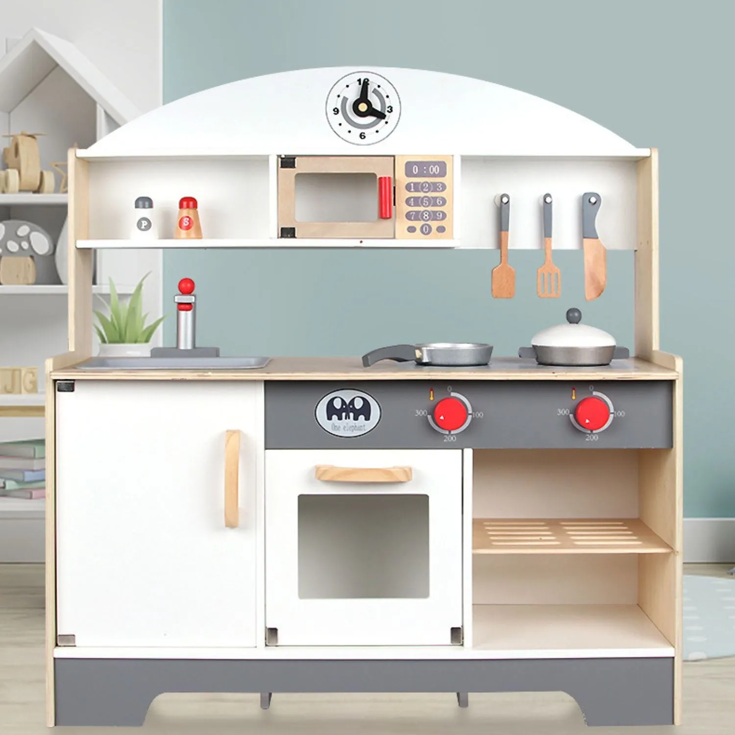 High-Quality Non-Toxic Wooden Kitchen Playset (Minimalist) EKKIO