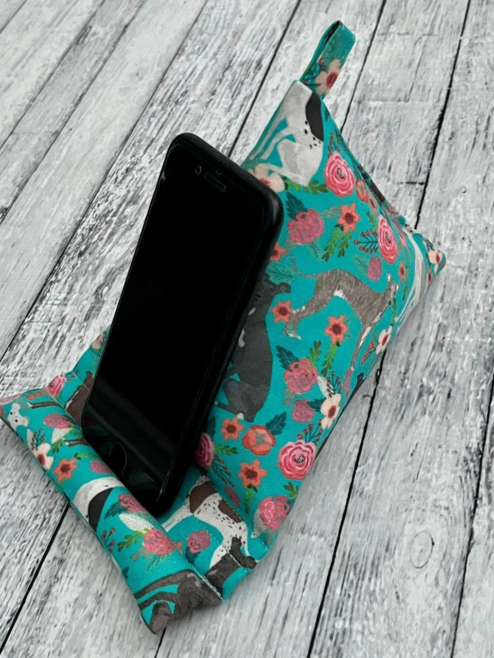 Hounds and Roses Cell Phone Pillow Stand