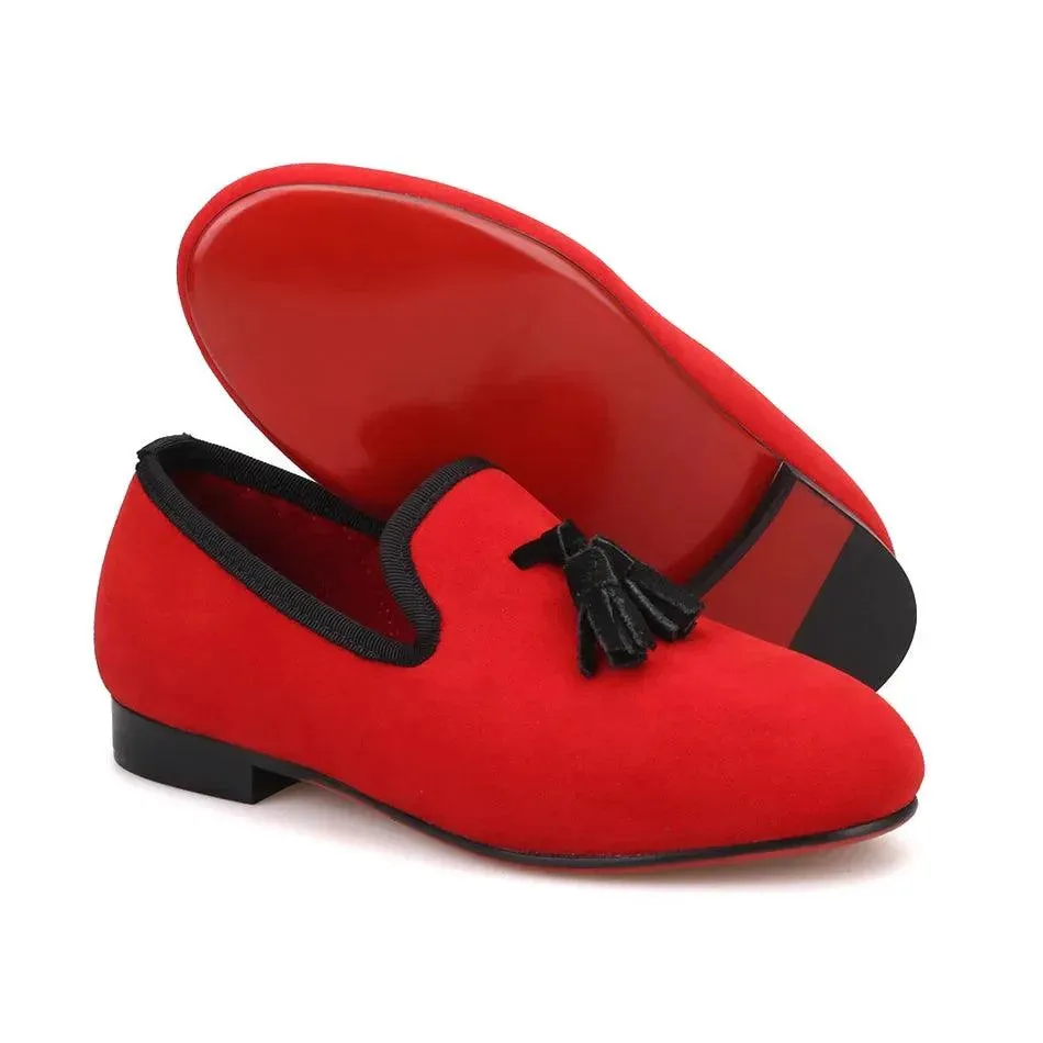 Kids Loafers Twinkle-Tassel: Parent-Child Velvet Loafers