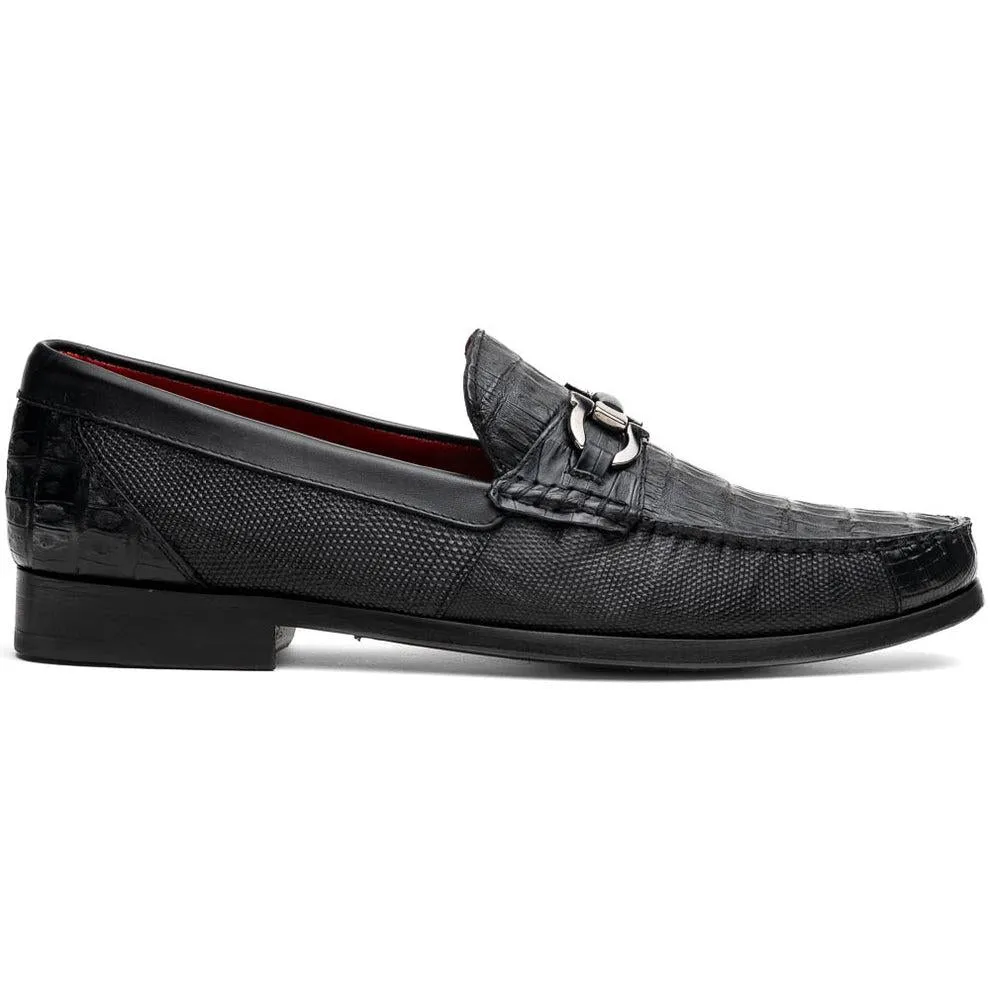 Marco Di Milano Adro Men's Shoes Exotic Caiman Crocodile / Lizard Horsebit Loafers (MDM1201)