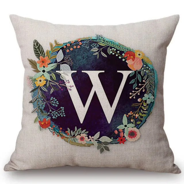 Nordic Floral Letter Pillow Cases