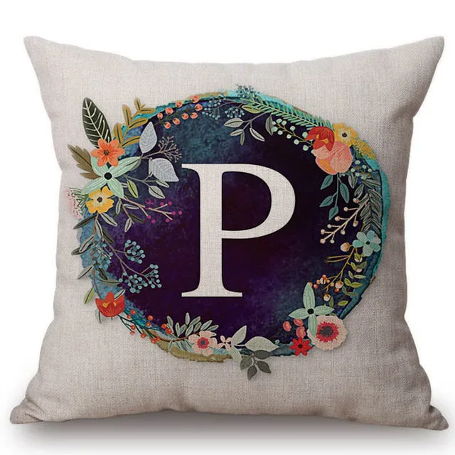 Nordic Floral Letter Pillow Cases