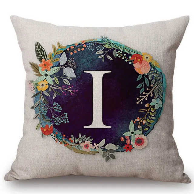 Nordic Floral Letter Pillow Cases