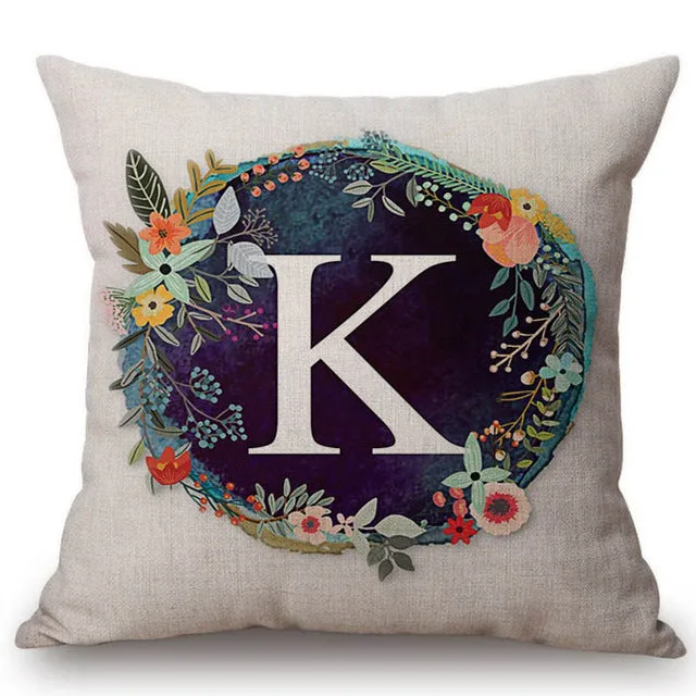 Nordic Floral Letter Pillow Cases