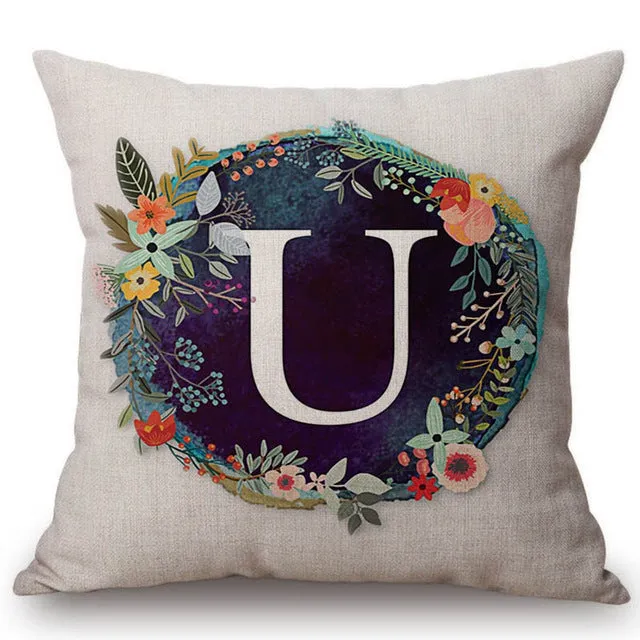 Nordic Floral Letter Pillow Cases