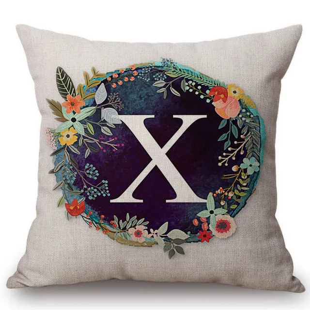 Nordic Floral Letter Pillow Cases