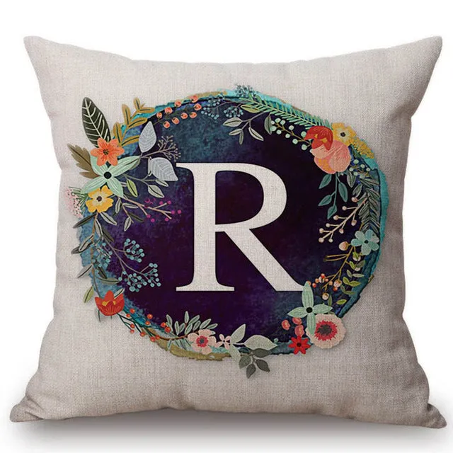 Nordic Floral Letter Pillow Cases