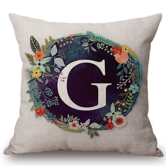 Nordic Floral Letter Pillow Cases