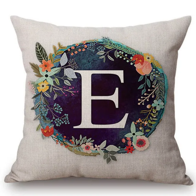 Nordic Floral Letter Pillow Cases