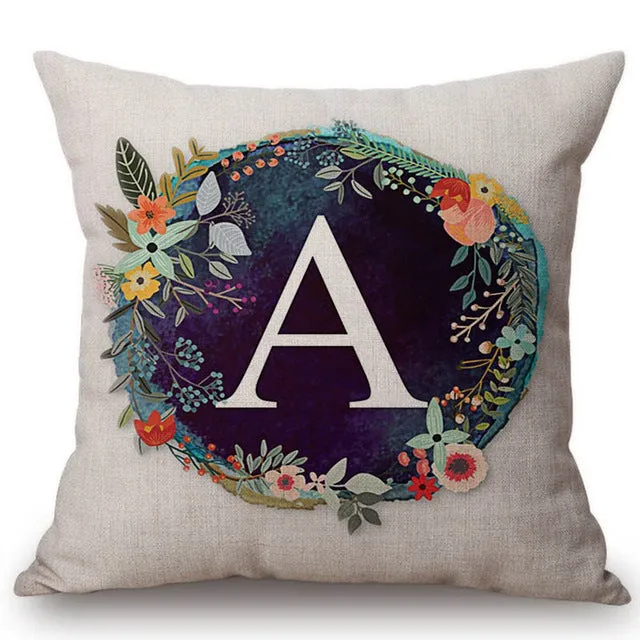 Nordic Floral Letter Pillow Cases