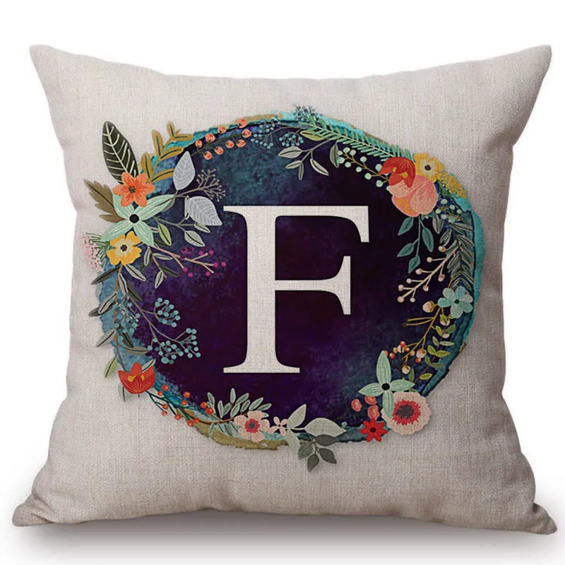 Nordic Floral Letter Pillow Cases