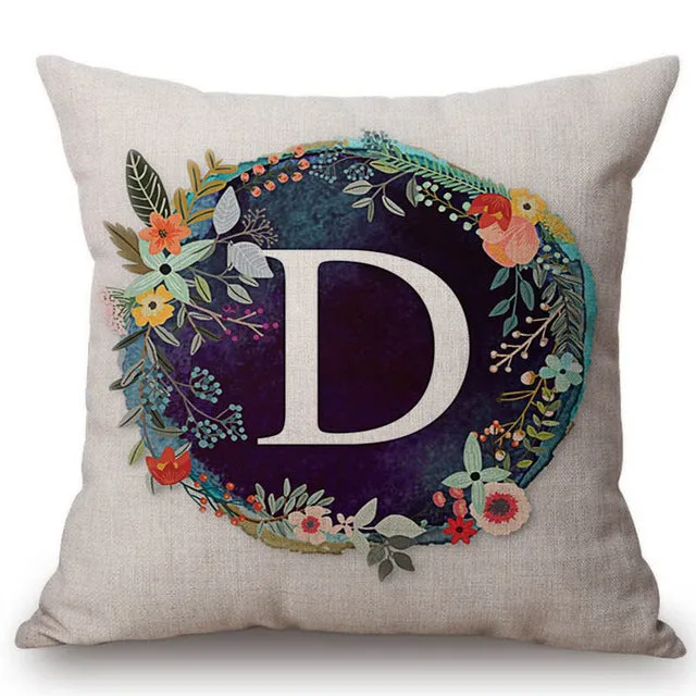 Nordic Floral Letter Pillow Cases