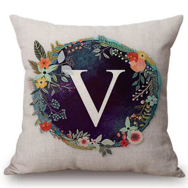 Nordic Floral Letter Pillow Cases