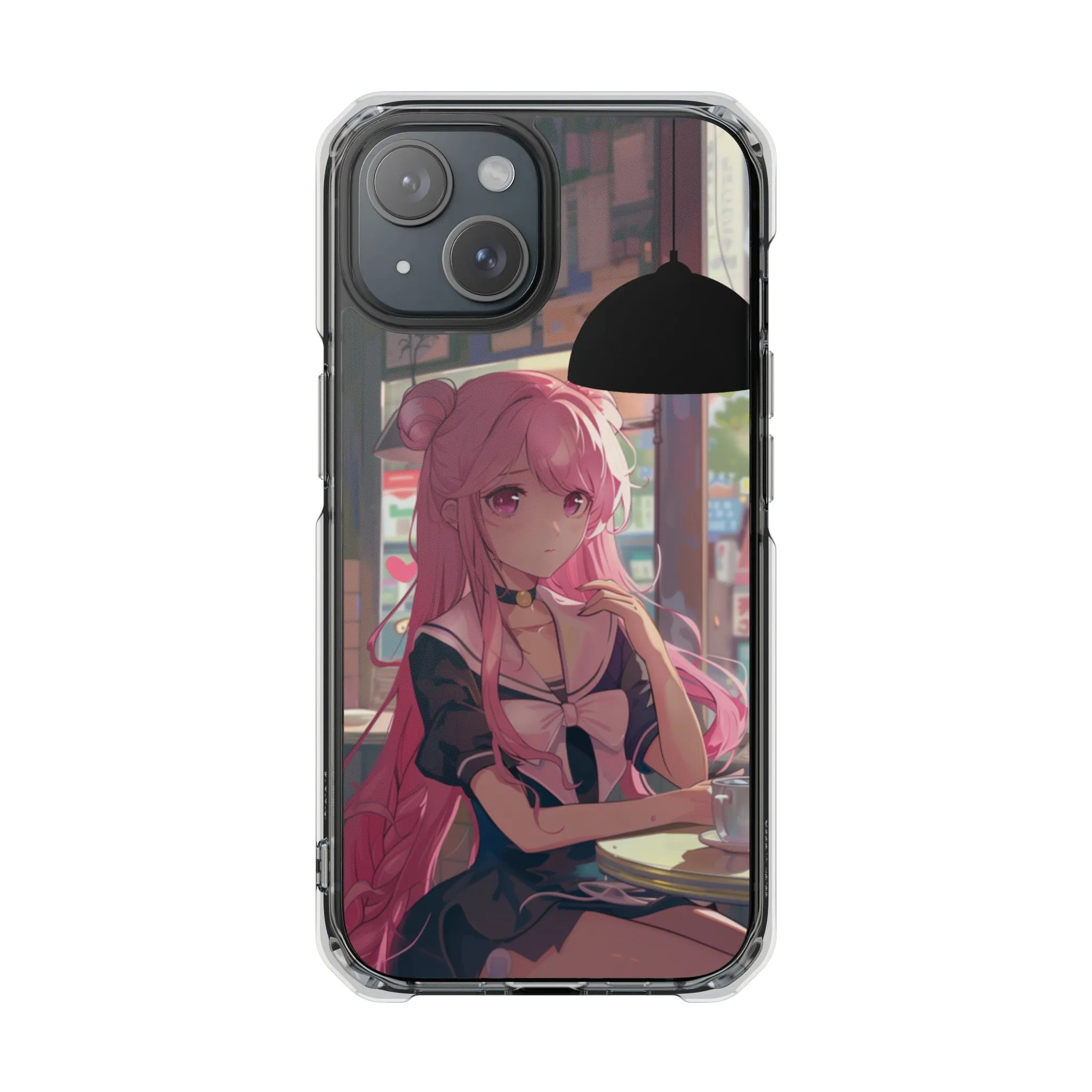 Oneticase Cafe Chilling Anime Girl Magnetic Case for iPhone