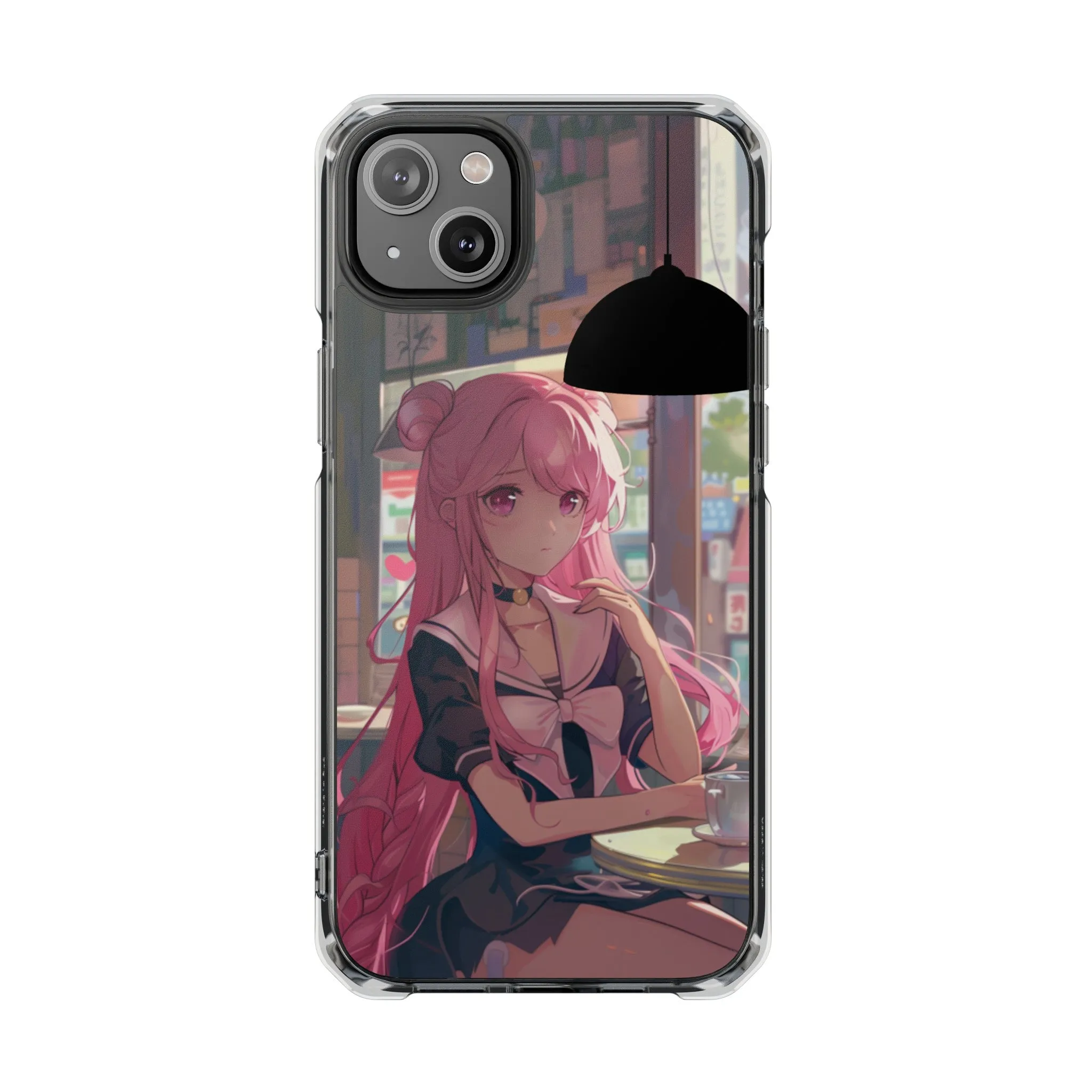 Oneticase Cafe Chilling Anime Girl Magnetic Case for iPhone