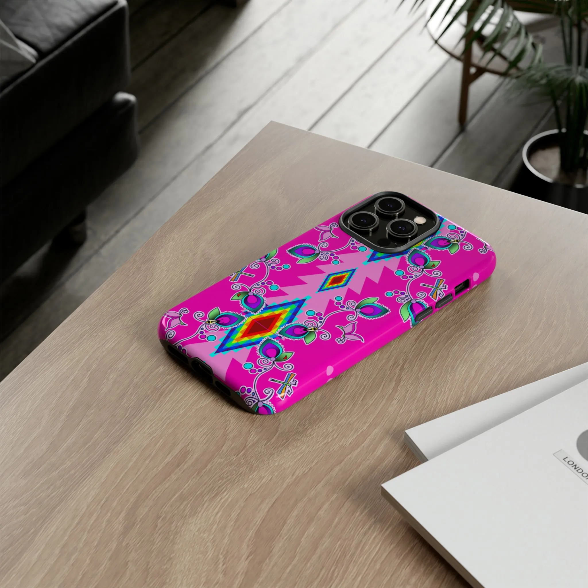 Pink Floral iPhone Case (15 and 14 models)