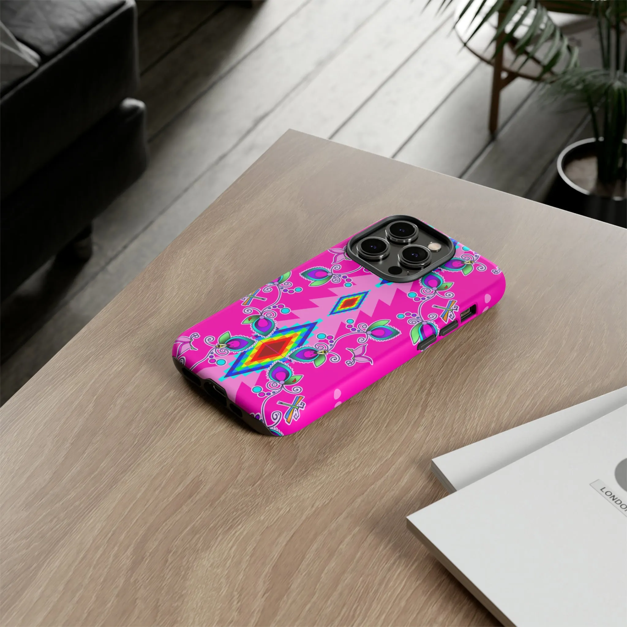 Pink Floral iPhone Case (15 and 14 models)