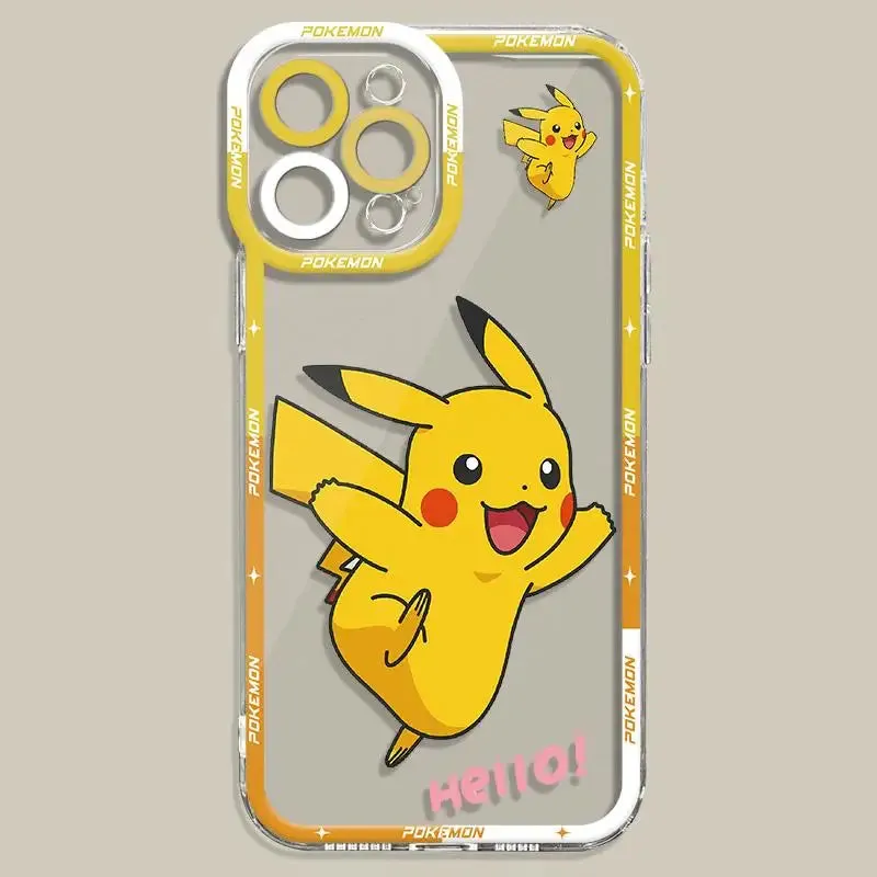 Pokemon Pikachu Phone Case for Apple iPhone 15 Plus 14 Pro Max 13 12 Mini 11 Pro XR 8 SE 7 XS MAX Matte Steel Cover