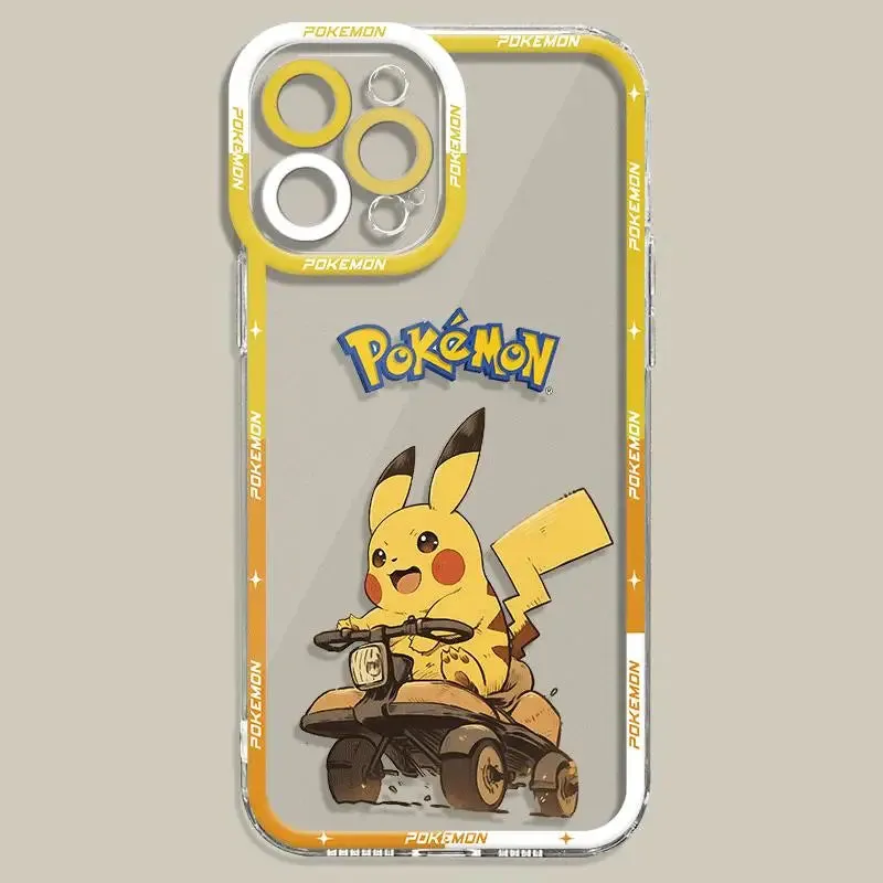 Pokemon Pikachu Phone Case for Apple iPhone 15 Plus 14 Pro Max 13 12 Mini 11 Pro XR 8 SE 7 XS MAX Matte Steel Cover